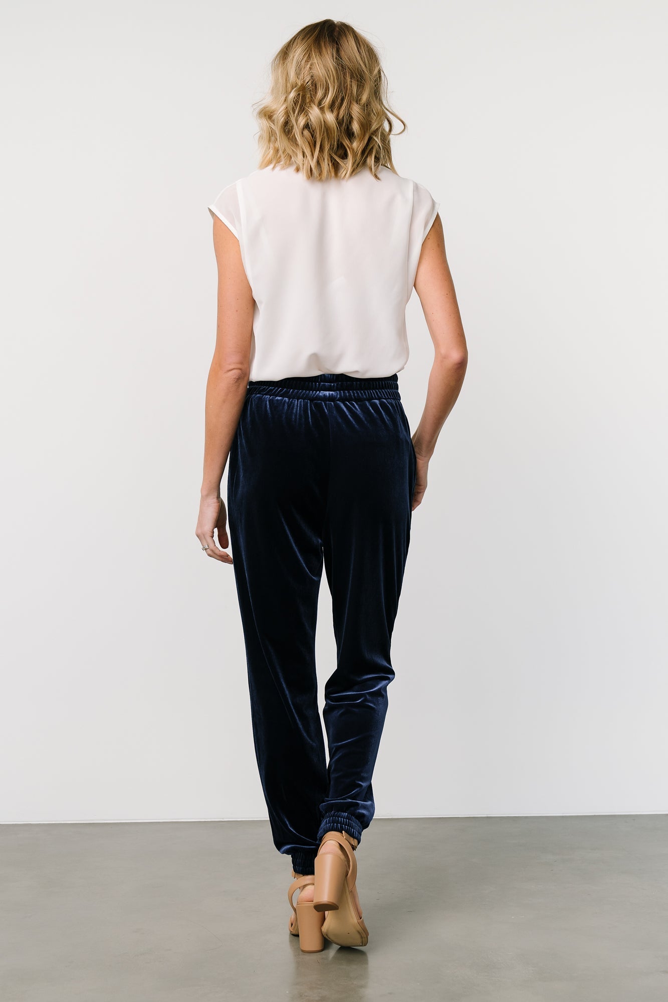 Baltic Born Archie Velvet Jogger Pants in Peacock Blue