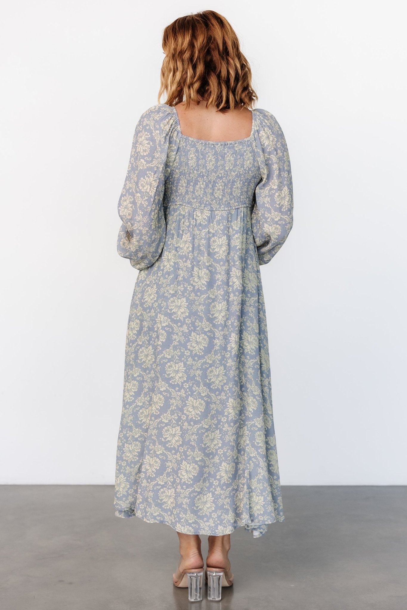 Vintage Floral Blue McKinney Dress for Special Occasions