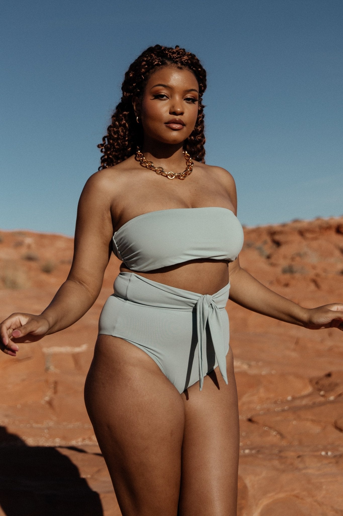 Baltic Born Milos Adjustable Bikini Top in Sage | Removable Pads