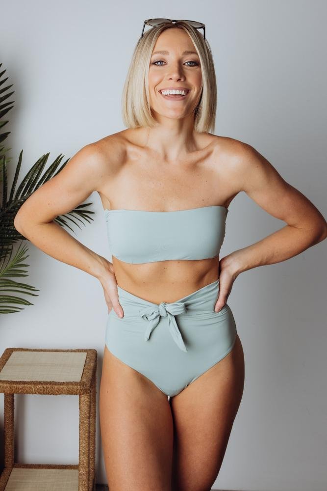 Baltic Born Milos Adjustable Bikini Top in Sage | Removable Pads