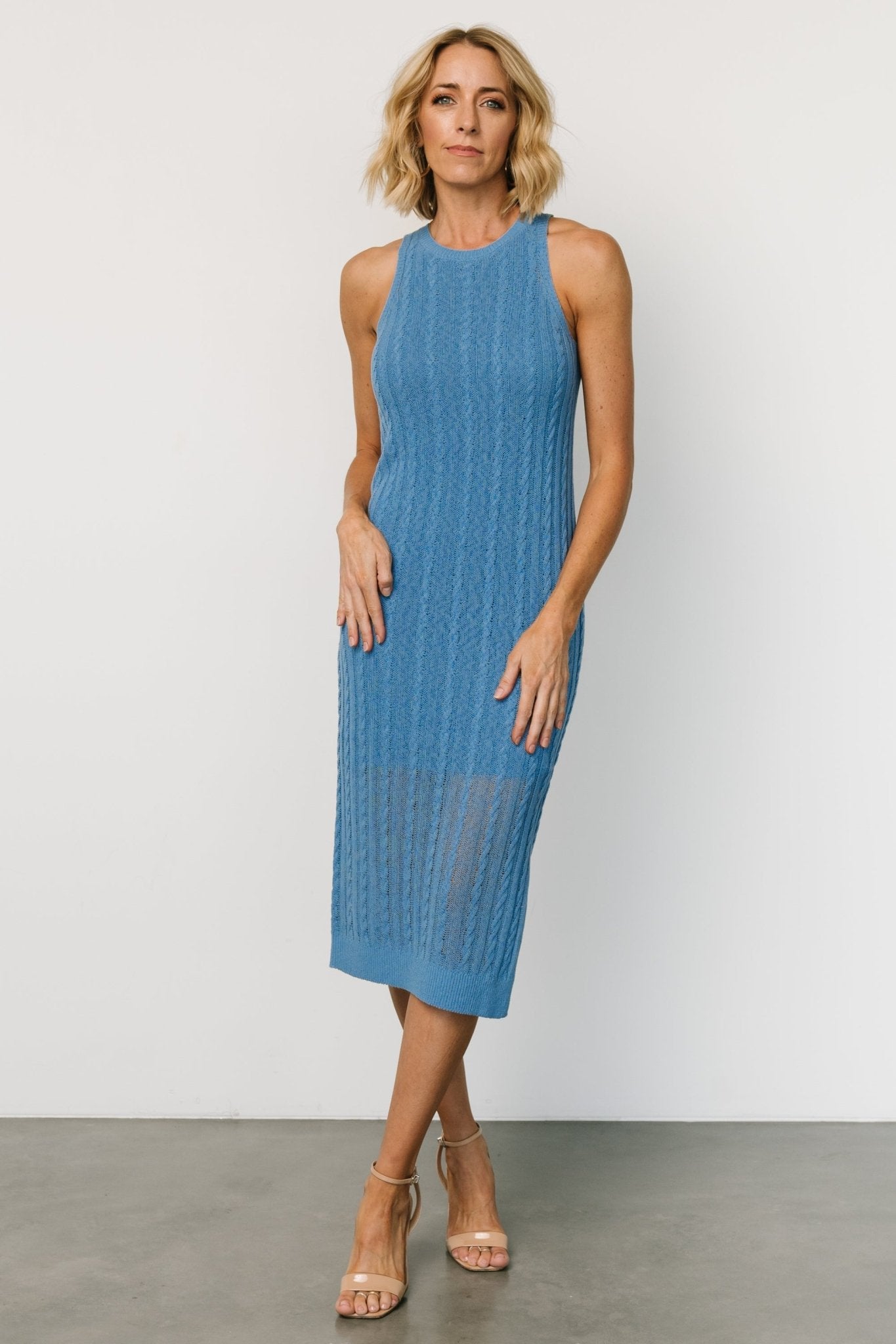 Nalani Blue Cable Knit Tank Dress for Women