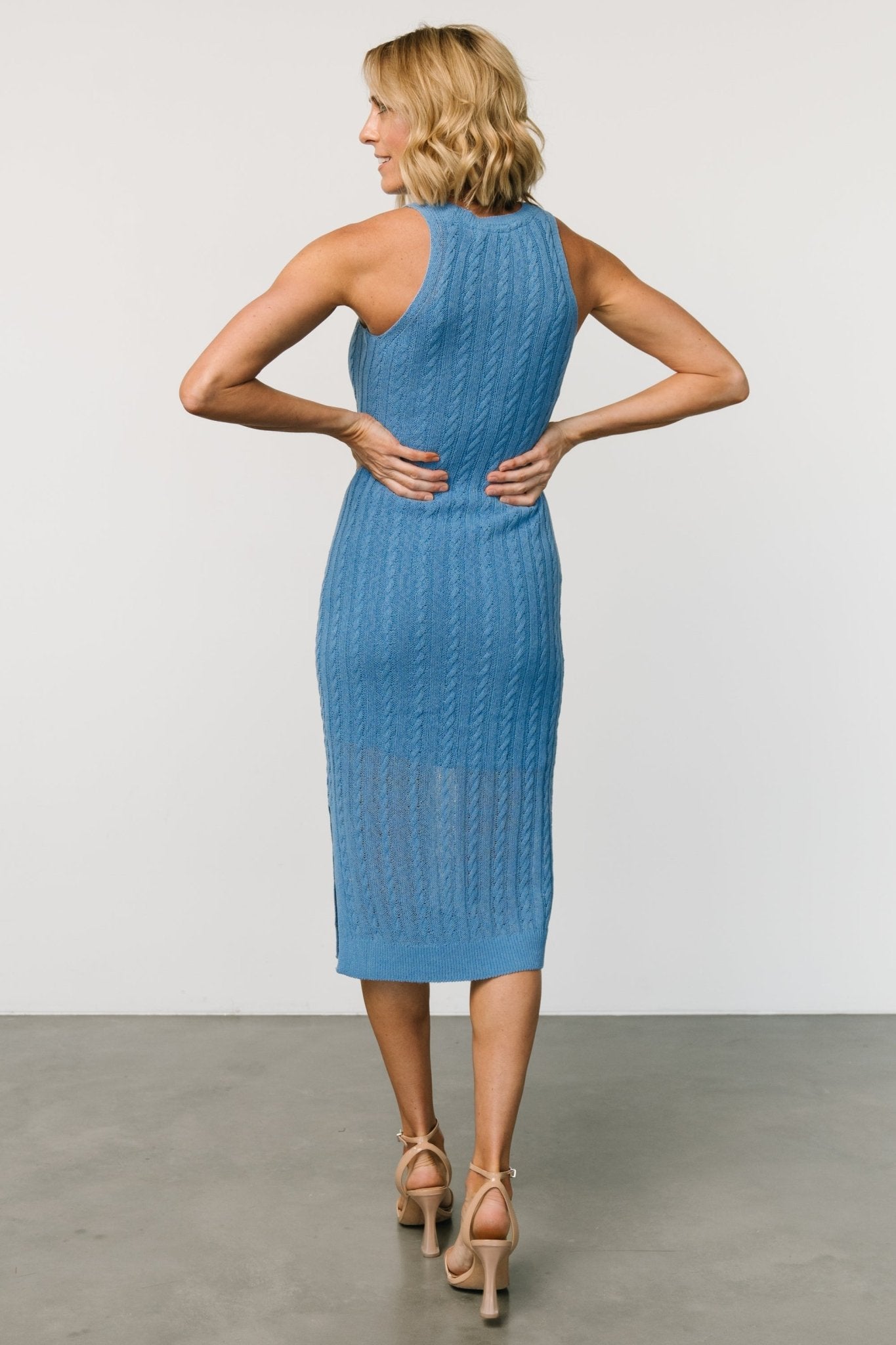 Nalani Blue Cable Knit Tank Dress for Women