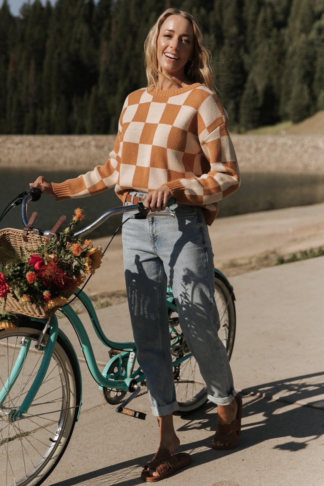 Pumpkin Spice Checkered Sweater | Baltic Born Cozy Cotton Blend