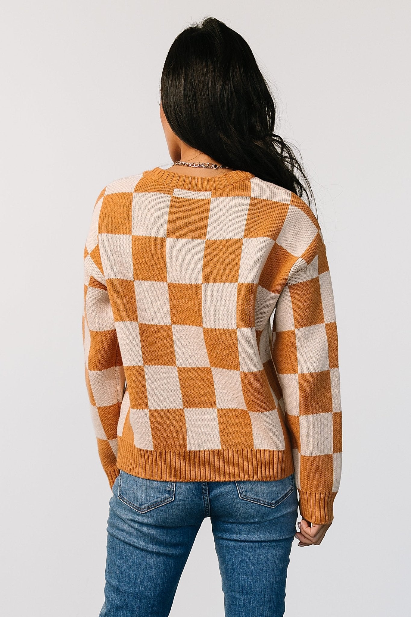 Pumpkin Spice Checkered Sweater | Baltic Born Cozy Cotton Blend
