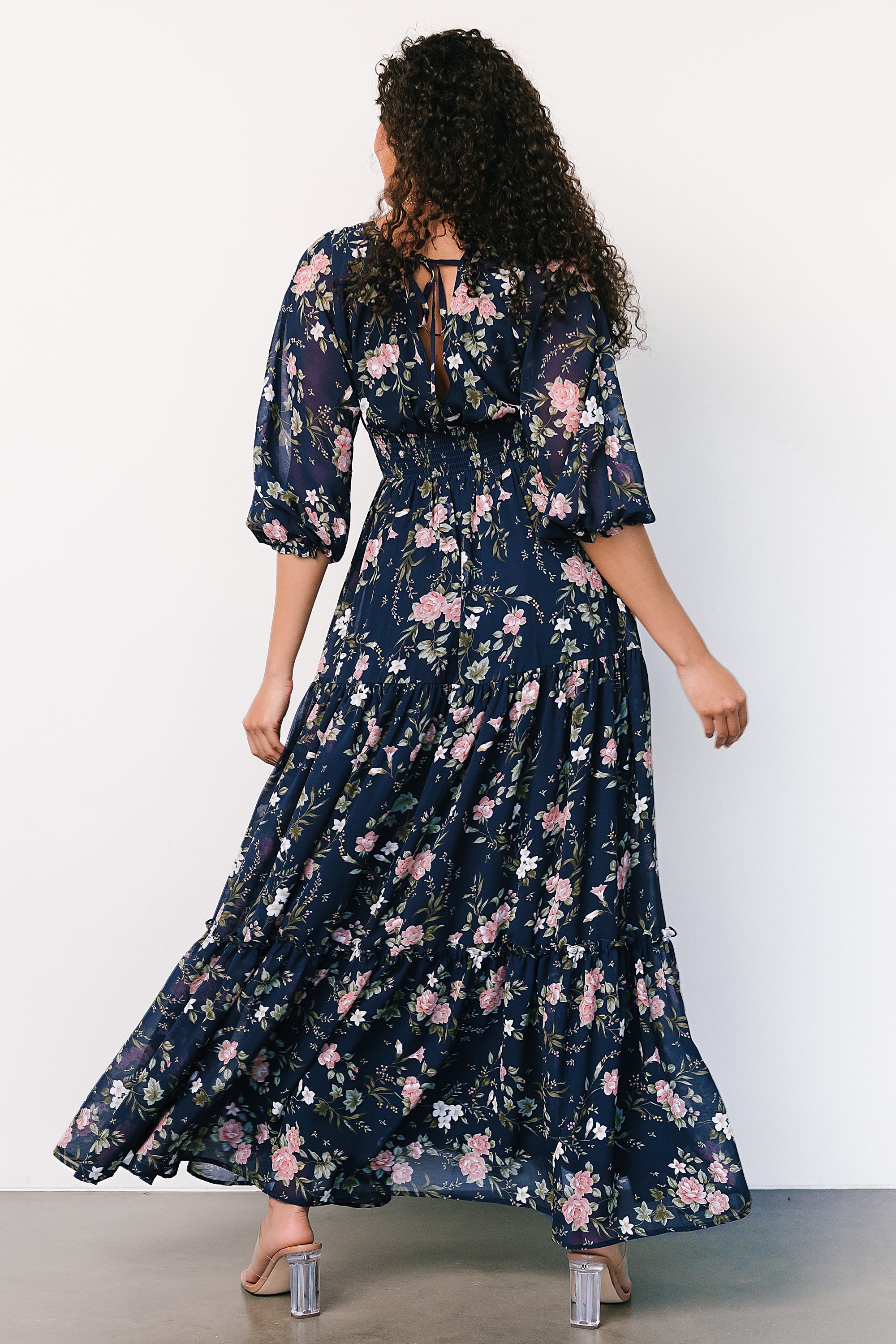 Baltic Born Floral Tiered Maxi Dress with Smocked Waist