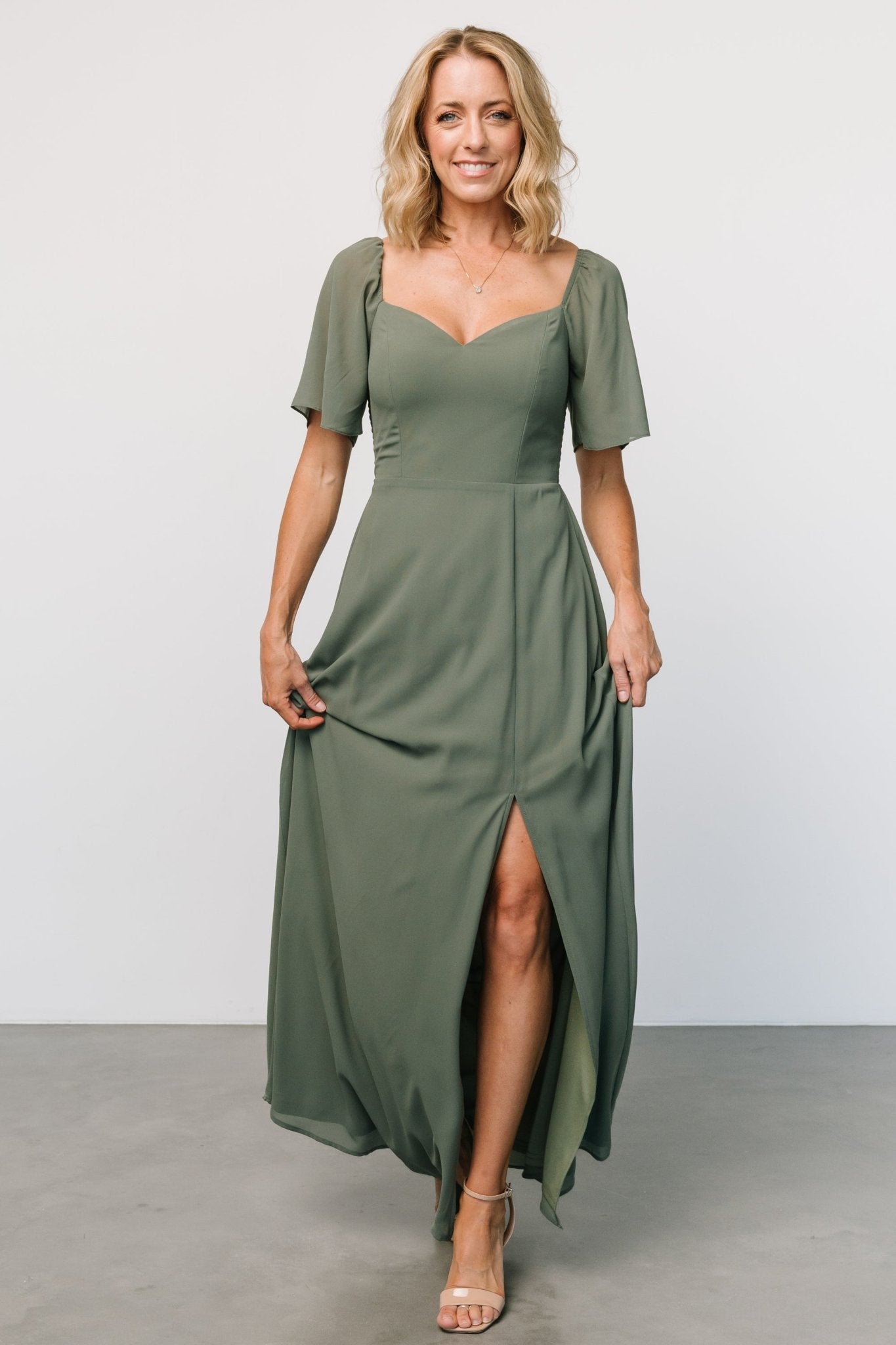 Baltic Born Sierra Sweetheart Maxi Dress in Dark Sage
