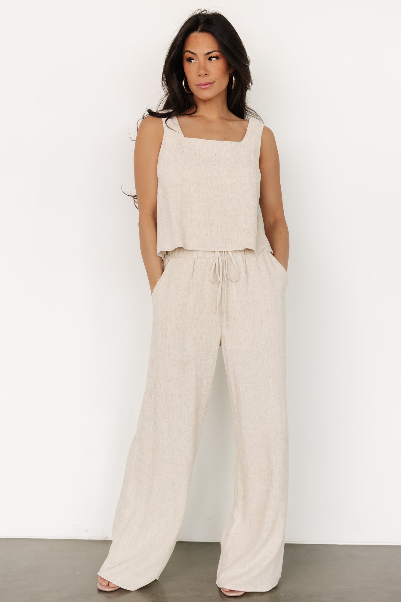 Women's Natural Rayon Linen Tank & Pants Set - Baltic Born
