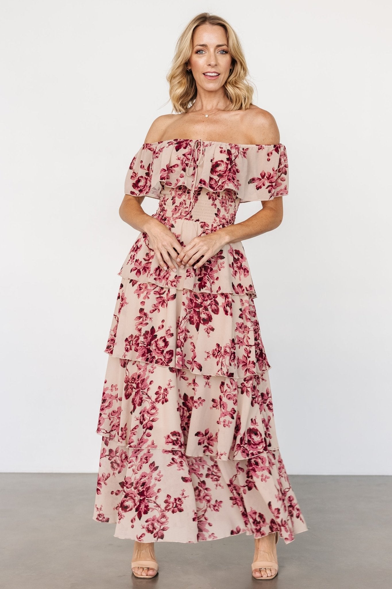 Baltic Born Carina Floral Off Shoulder Maxi Dress for Weddings