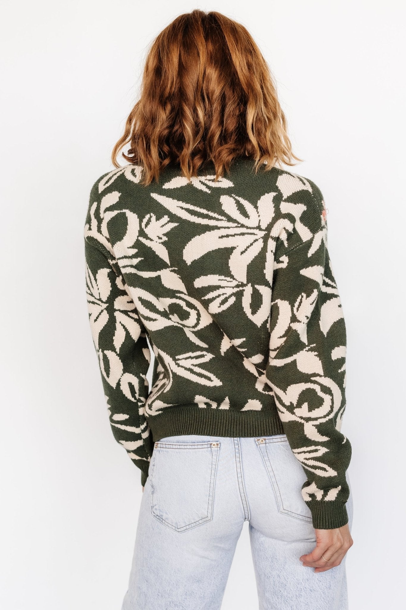 Green Knit Sweater with Embroidered Details | Baltic Born