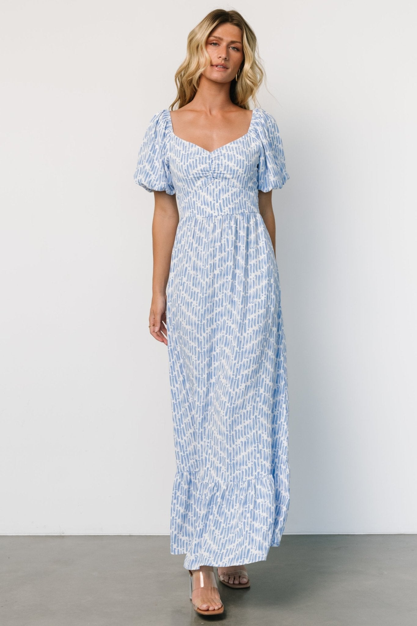 Baltic Born Durban Maxi Dress in Dusty Blue Floral Print