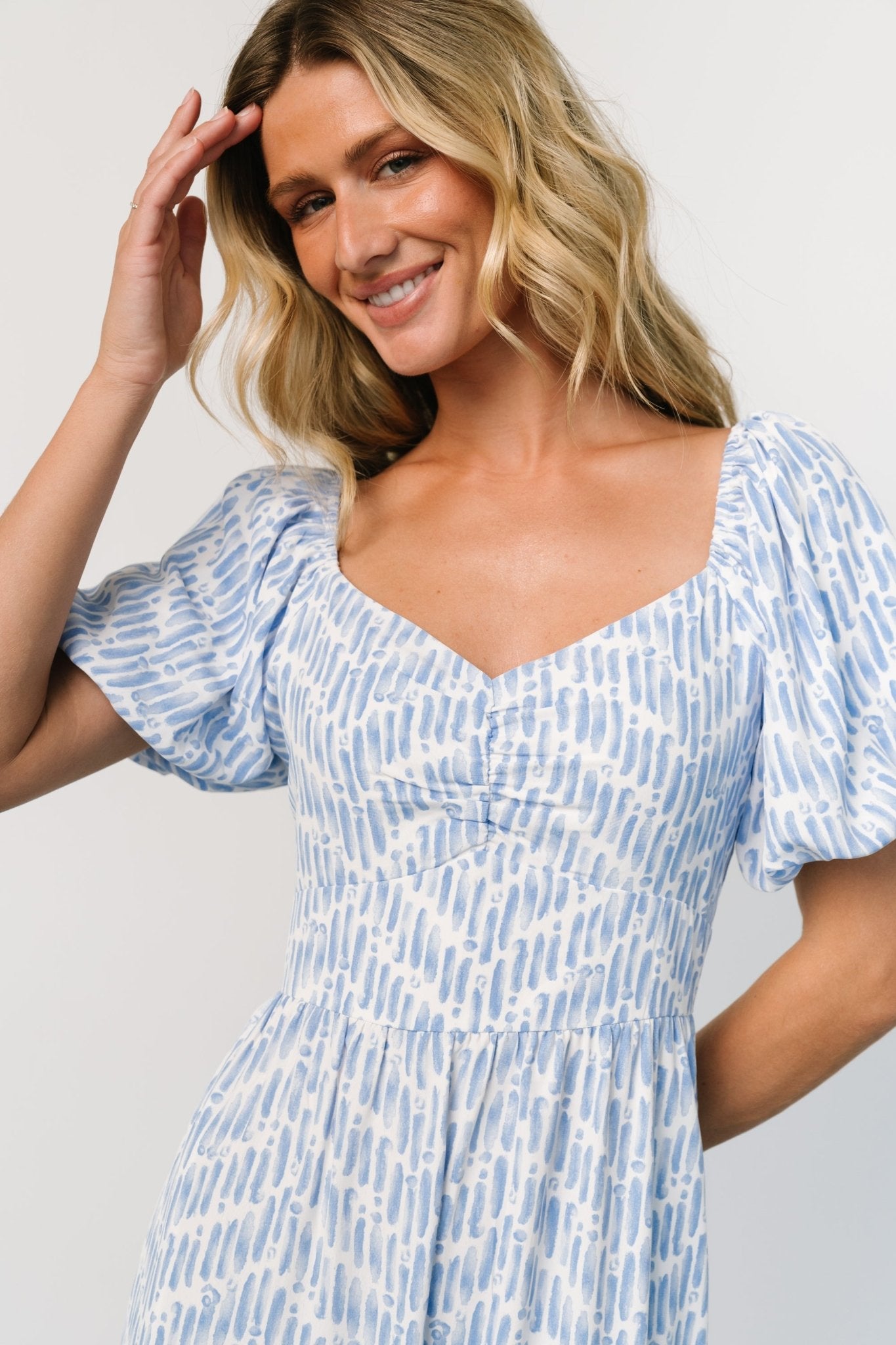 Baltic Born Durban Maxi Dress in Dusty Blue Floral Print