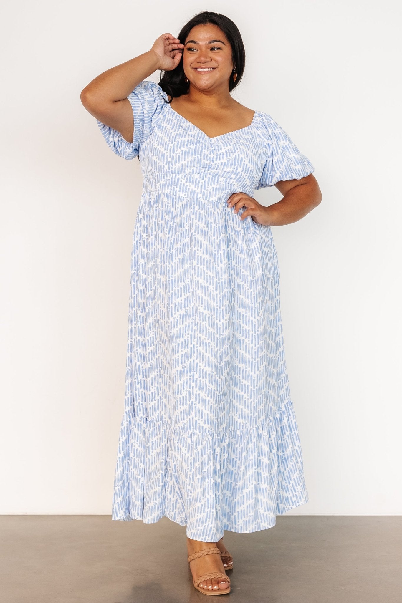 Baltic Born Durban Maxi Dress in Dusty Blue Floral Print