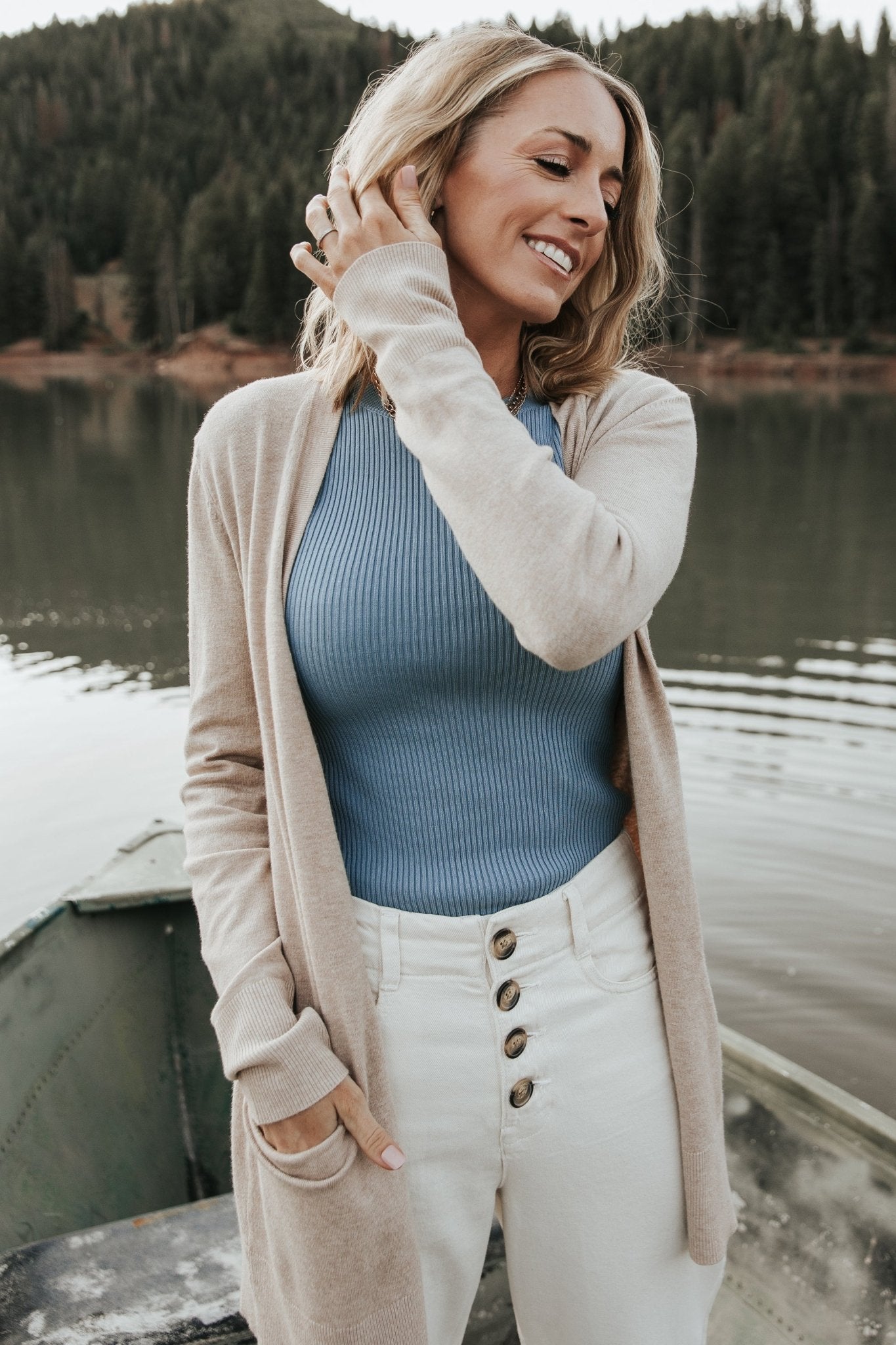 Baltic Born Edison Oatmeal Lightweight Knit Cardigan