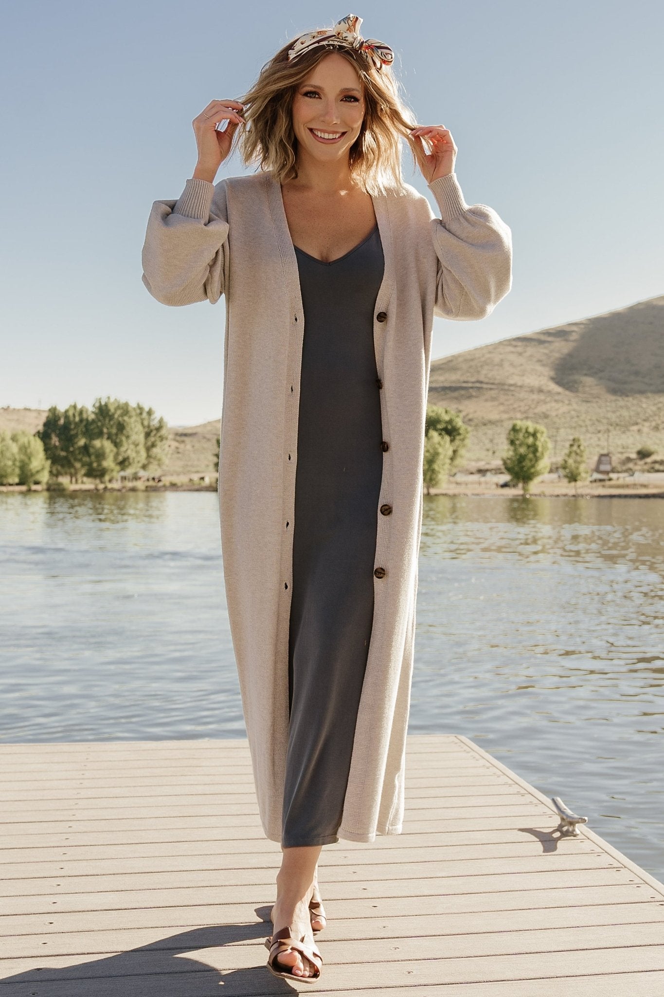 Baltic Born Ethel Gray Long Cardigan for Women - Soft & Luxurious