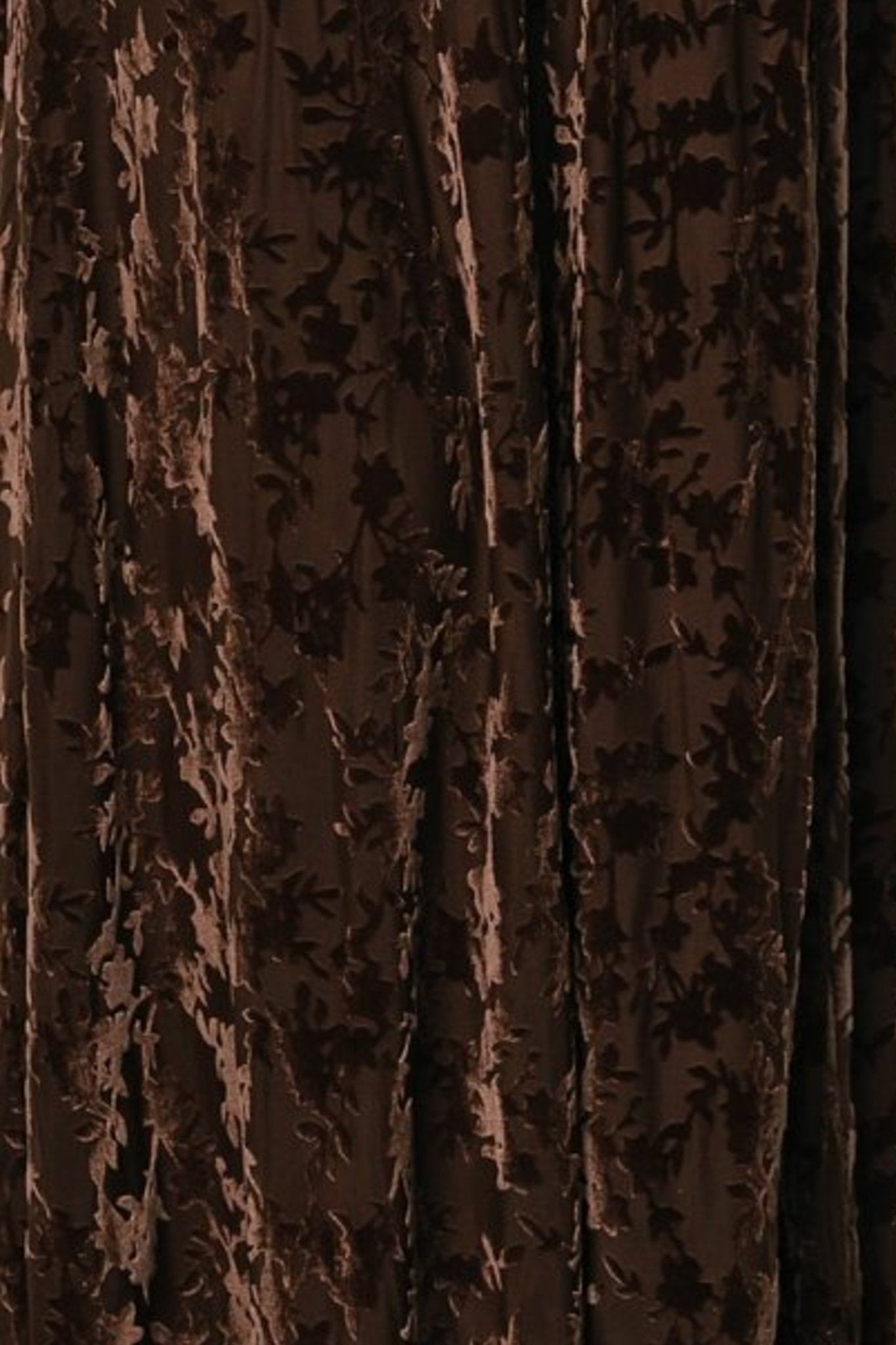Everley Velvet Fabric Swatch - Espresso Floral Print