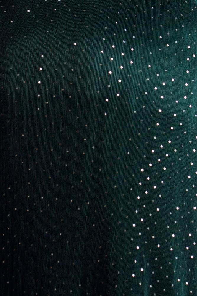 Grace Sparkle Fabric Swatch - Emerald Sequin Dot Sample