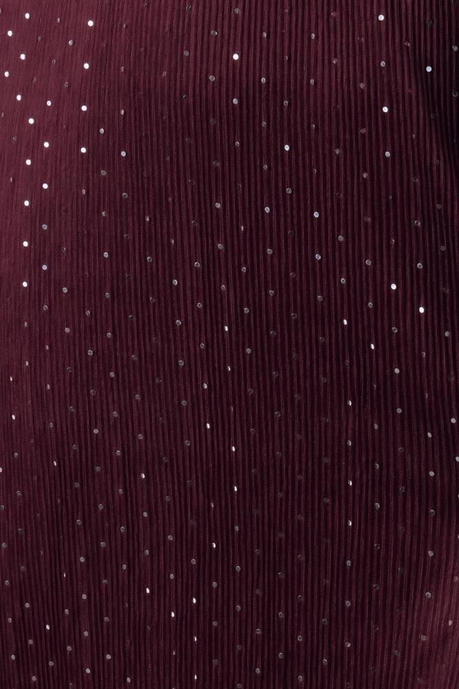 Grace Sparkle Fabric Swatch - Mulberry Sequined Dress Material