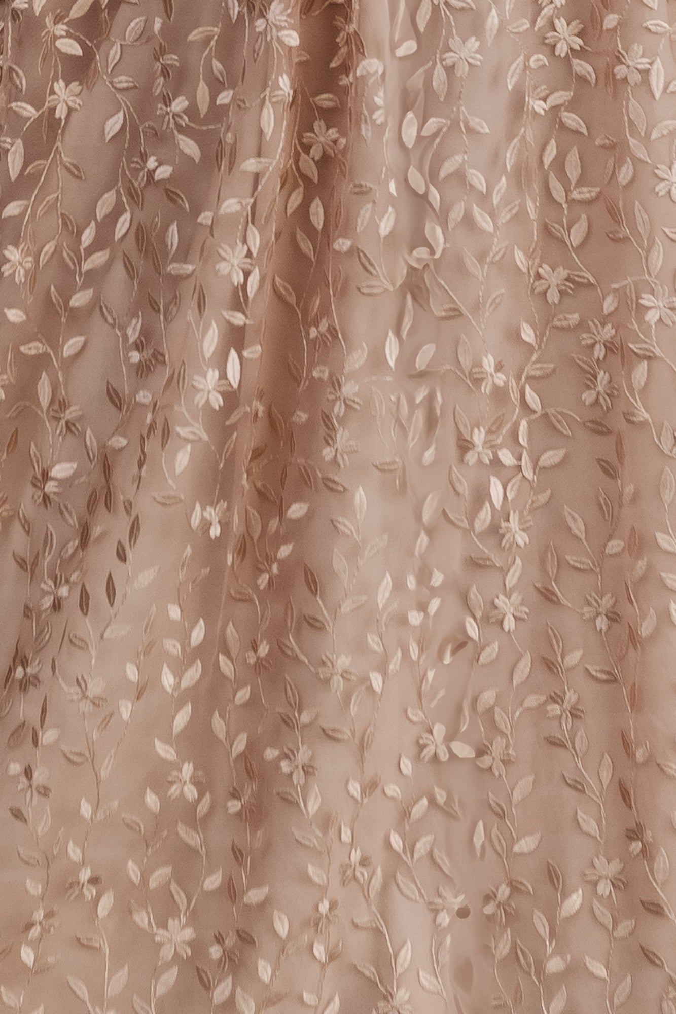 Fabric Swatch Sample - Marseille Embossed Organza in Champagne