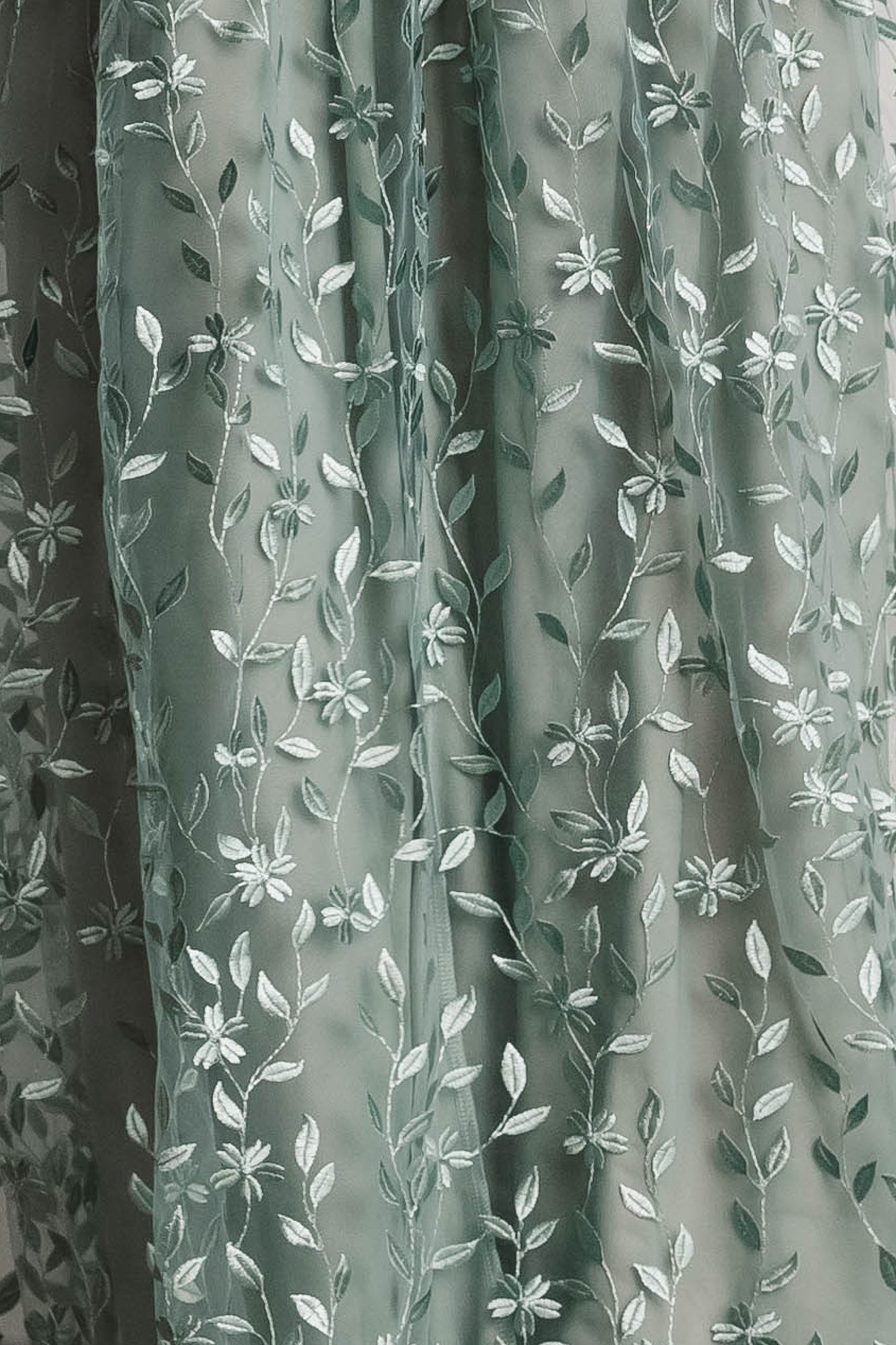 Fabric Swatch Sample - Marseille Embossed Organza in Eucalyptus
