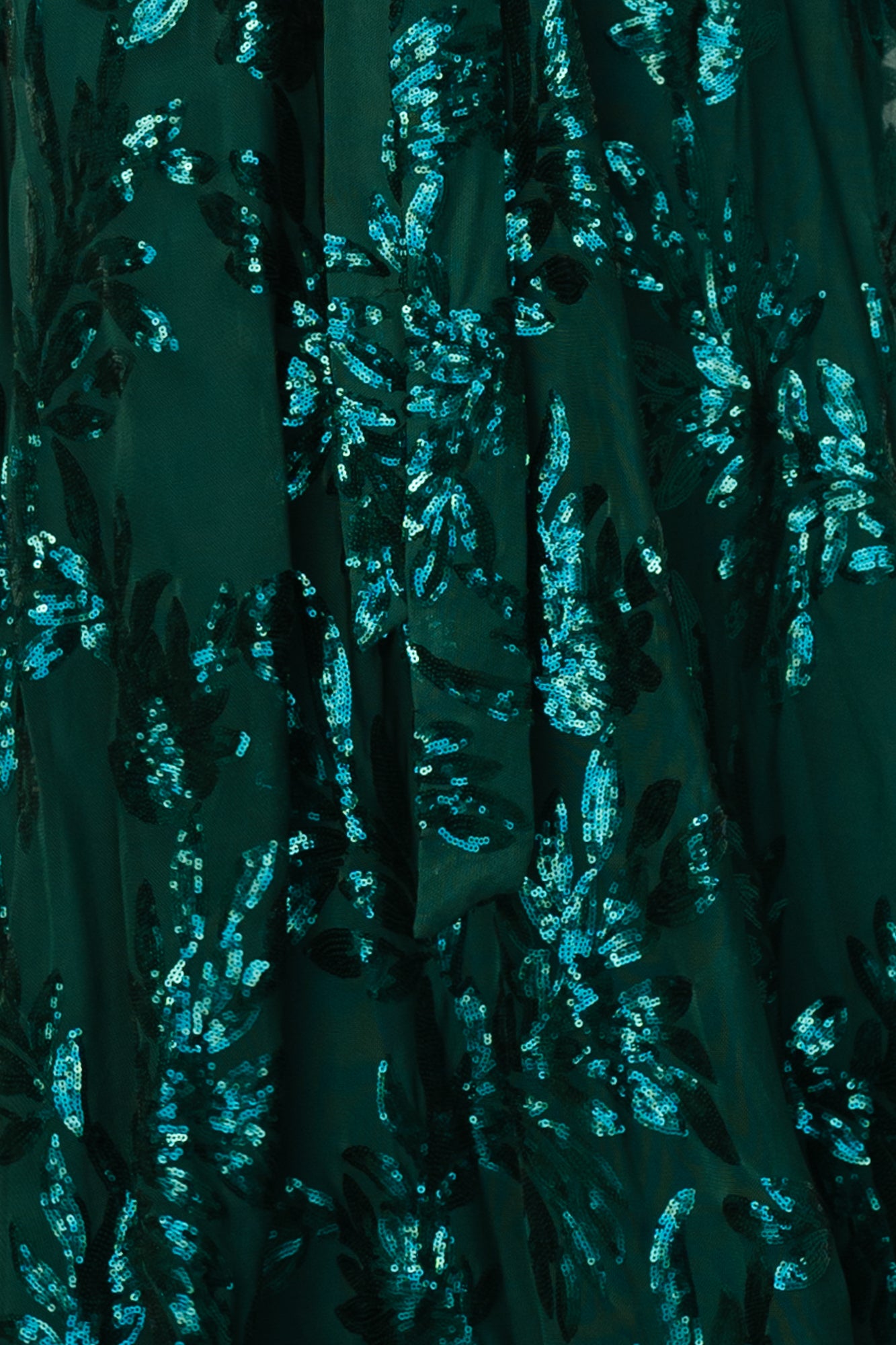 Muse Sequin Fabric Swatch - Emerald Green Sample