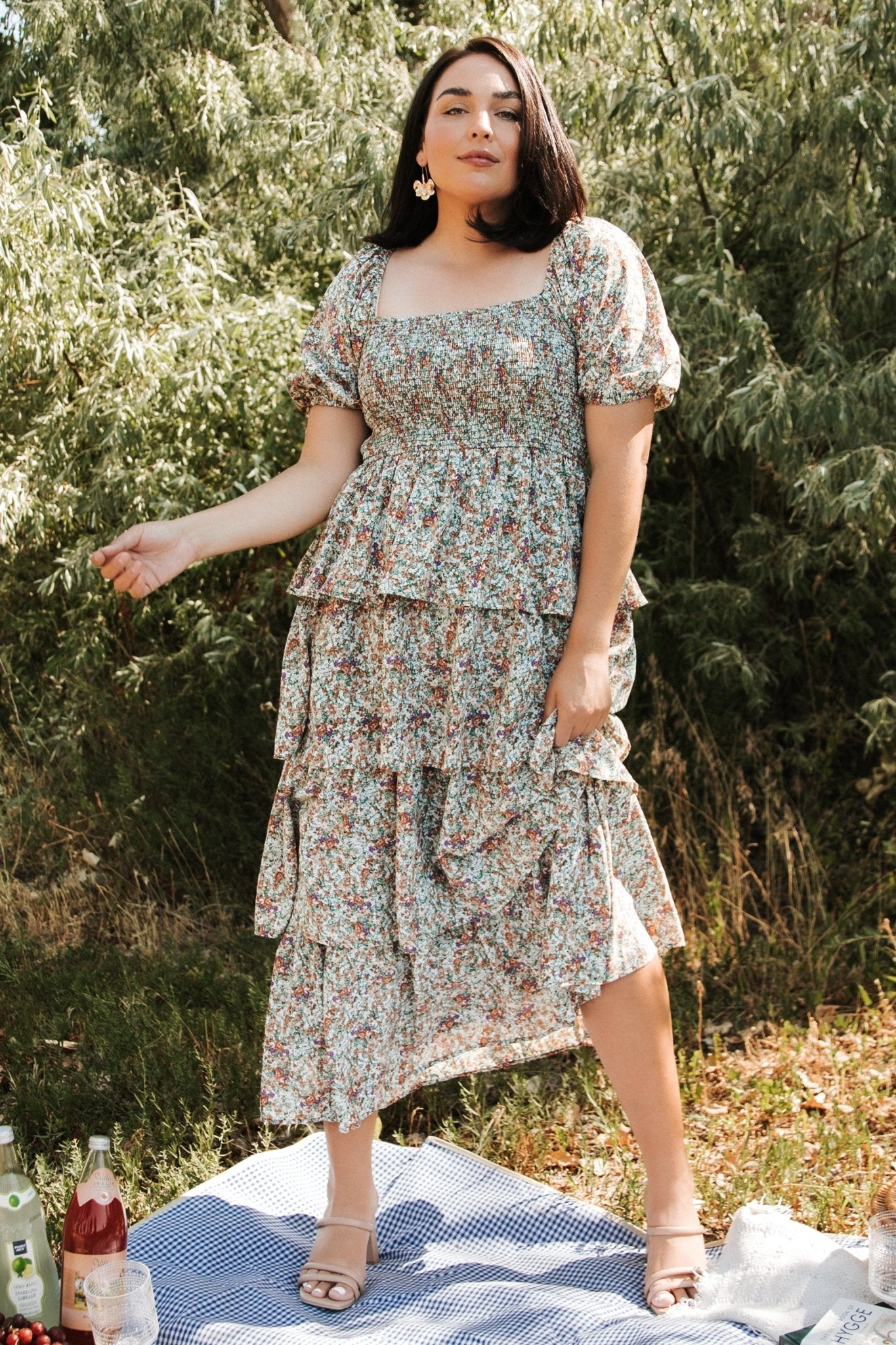 Floral Tiered Maxi Dress with Puff Sleeves – Baltic Born