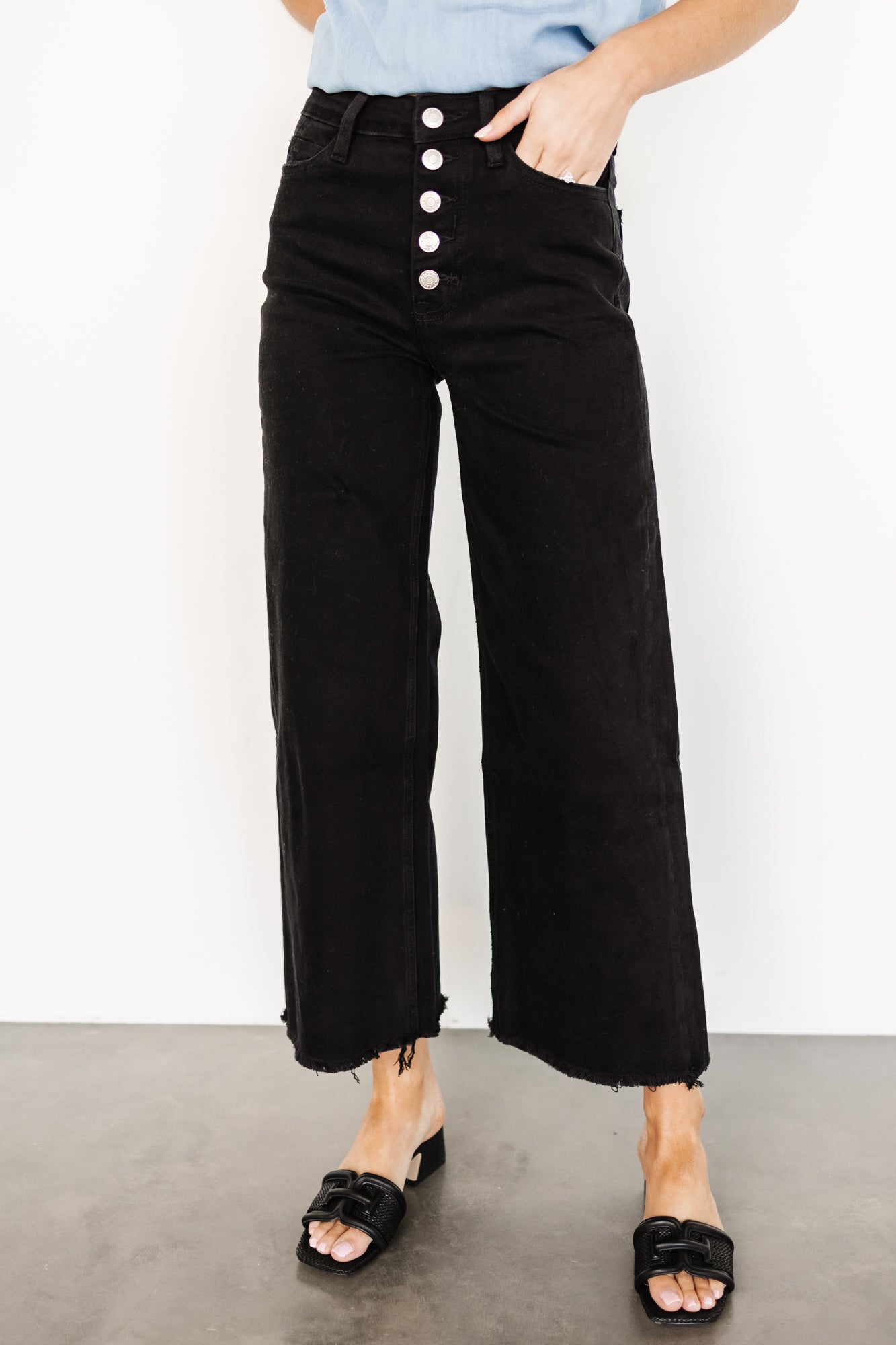 Black High Rise Wide Leg Jeans for Women – Georgie by Baltic Born