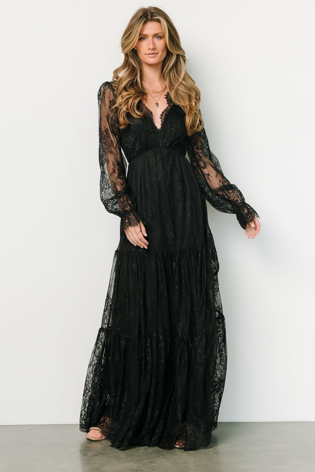 Black Lace Maxi Dress by Baltic Born | Nursing & Bump Friendly