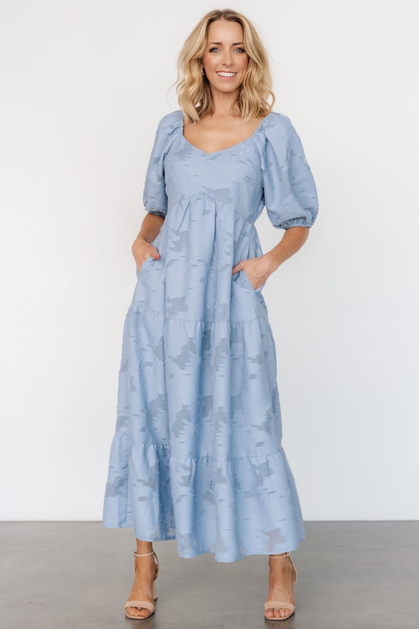 Baltic Born Hayward Floral Maxi Dress with Pockets - Dusty Blue