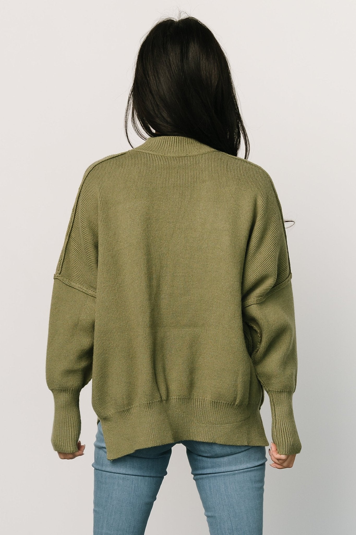 Olive Green Knit Sweater for Women | Baltic Born Cozy Pullover