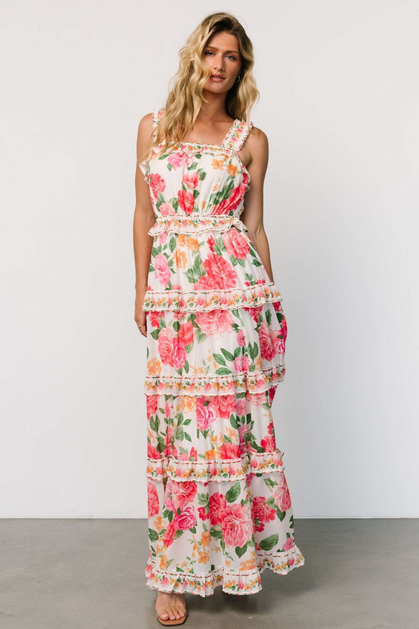 Floral Tiered Maxi Dress for Weddings & Garden Parties | Baltic Born