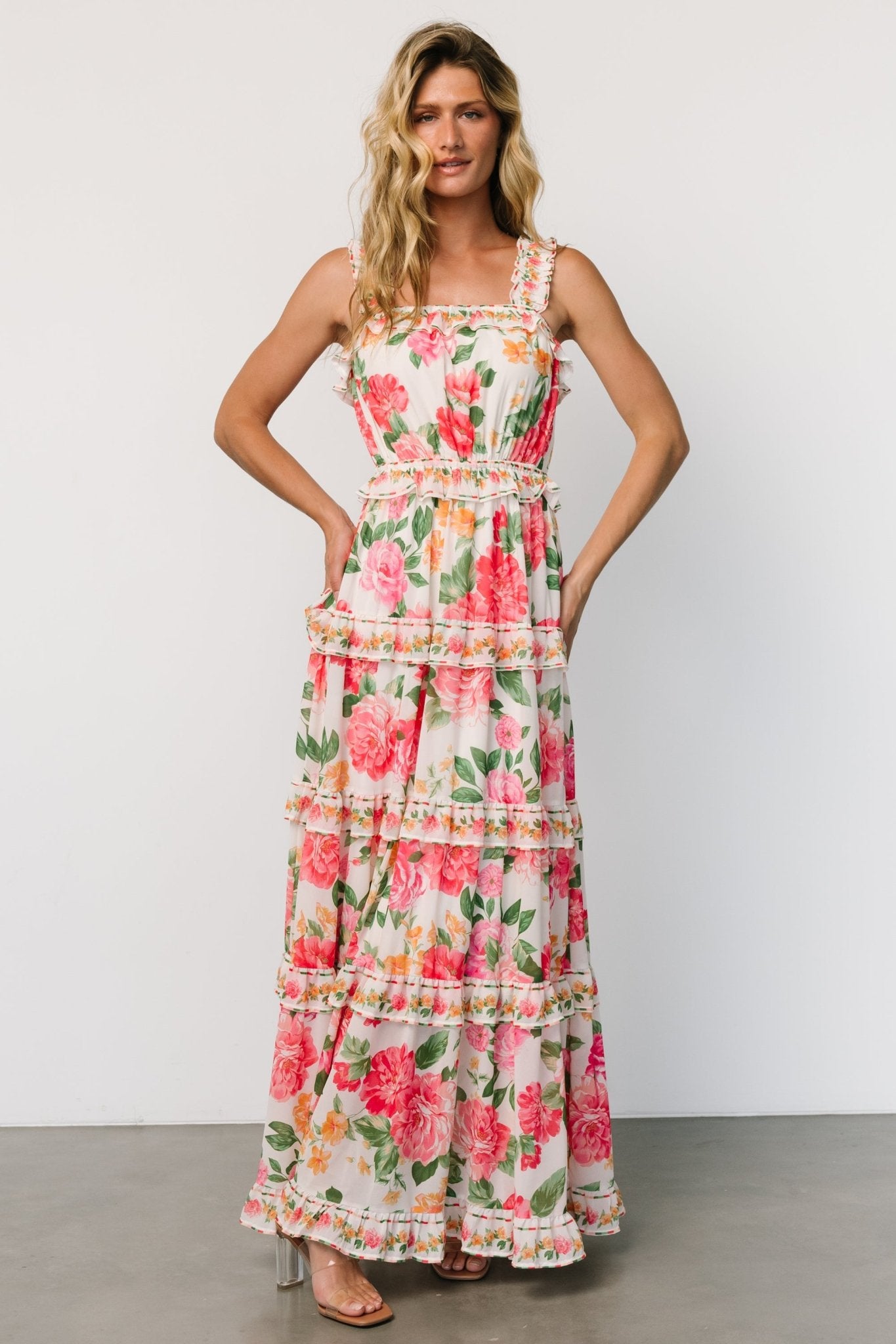 Floral Tiered Maxi Dress for Weddings & Garden Parties | Baltic Born