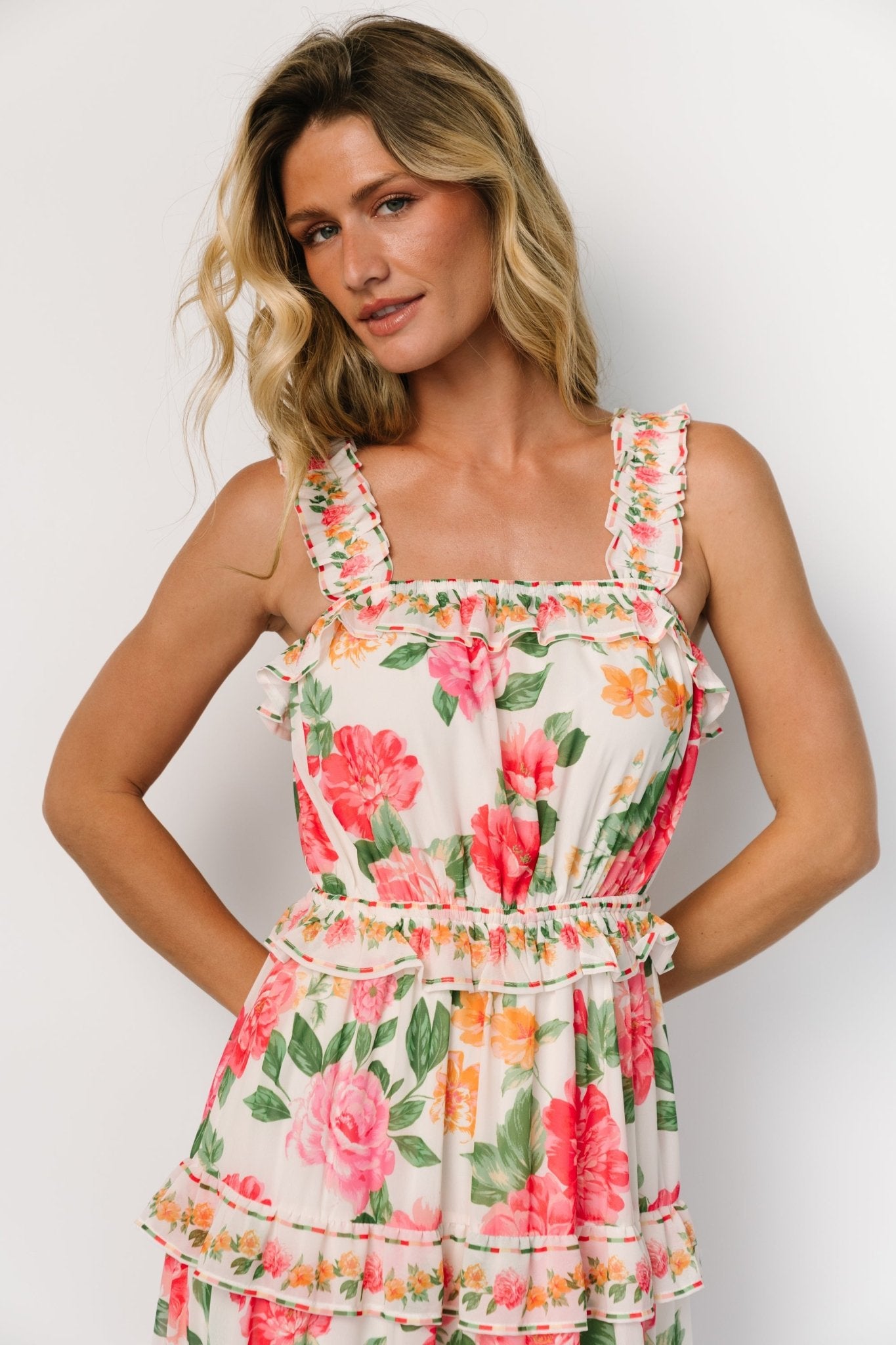 Floral Tiered Maxi Dress for Weddings & Garden Parties | Baltic Born