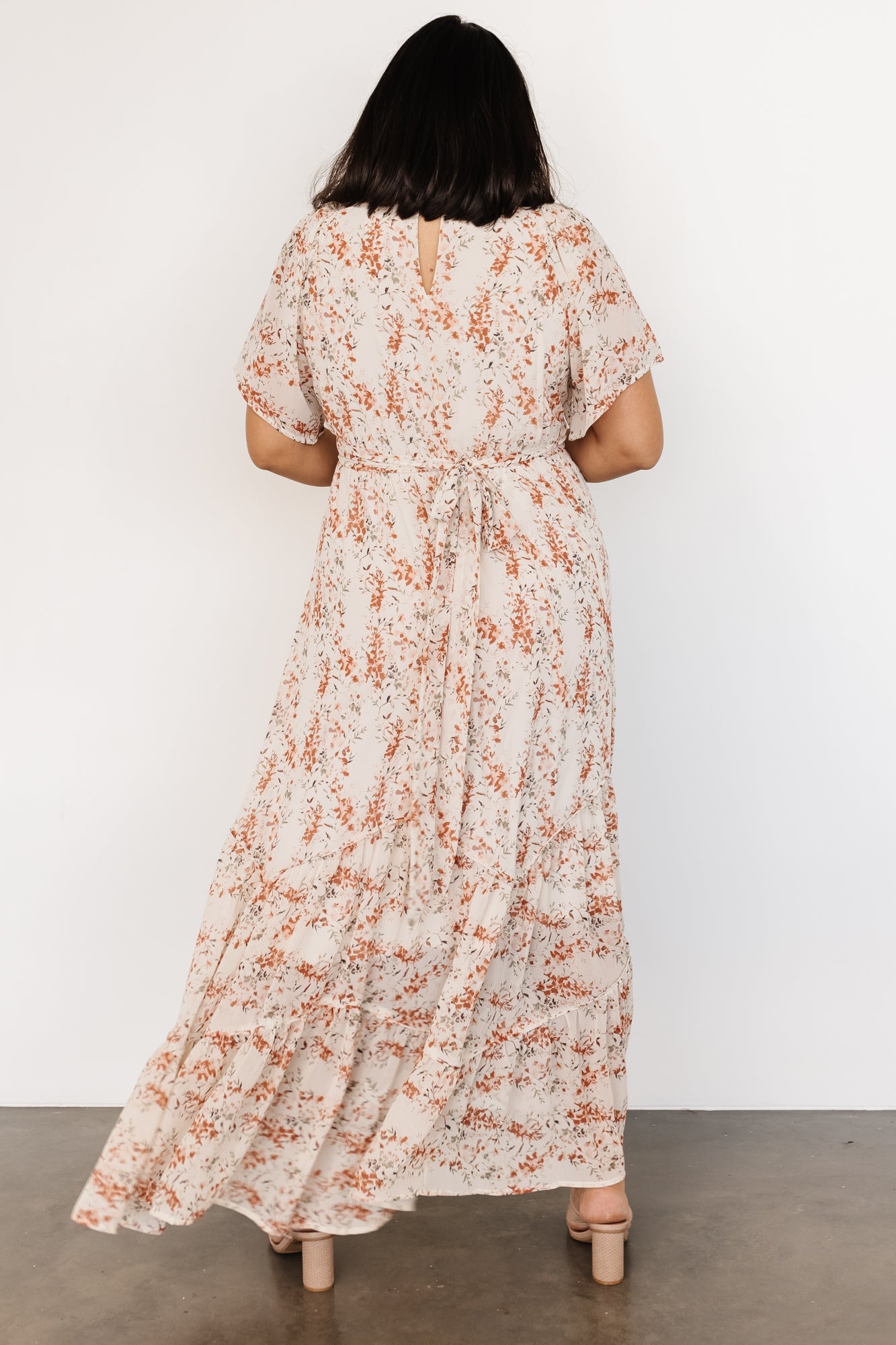 Baltic Born Katherine Floral Chiffon Maxi Dress with Surplice Neckline