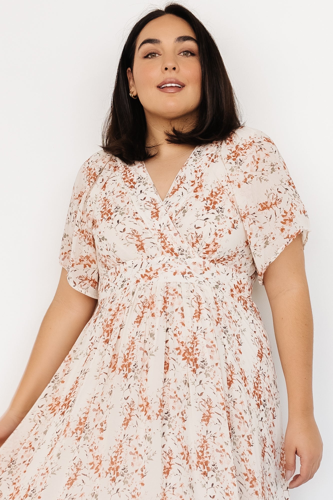 Baltic Born Katherine Floral Chiffon Maxi Dress with Surplice Neckline