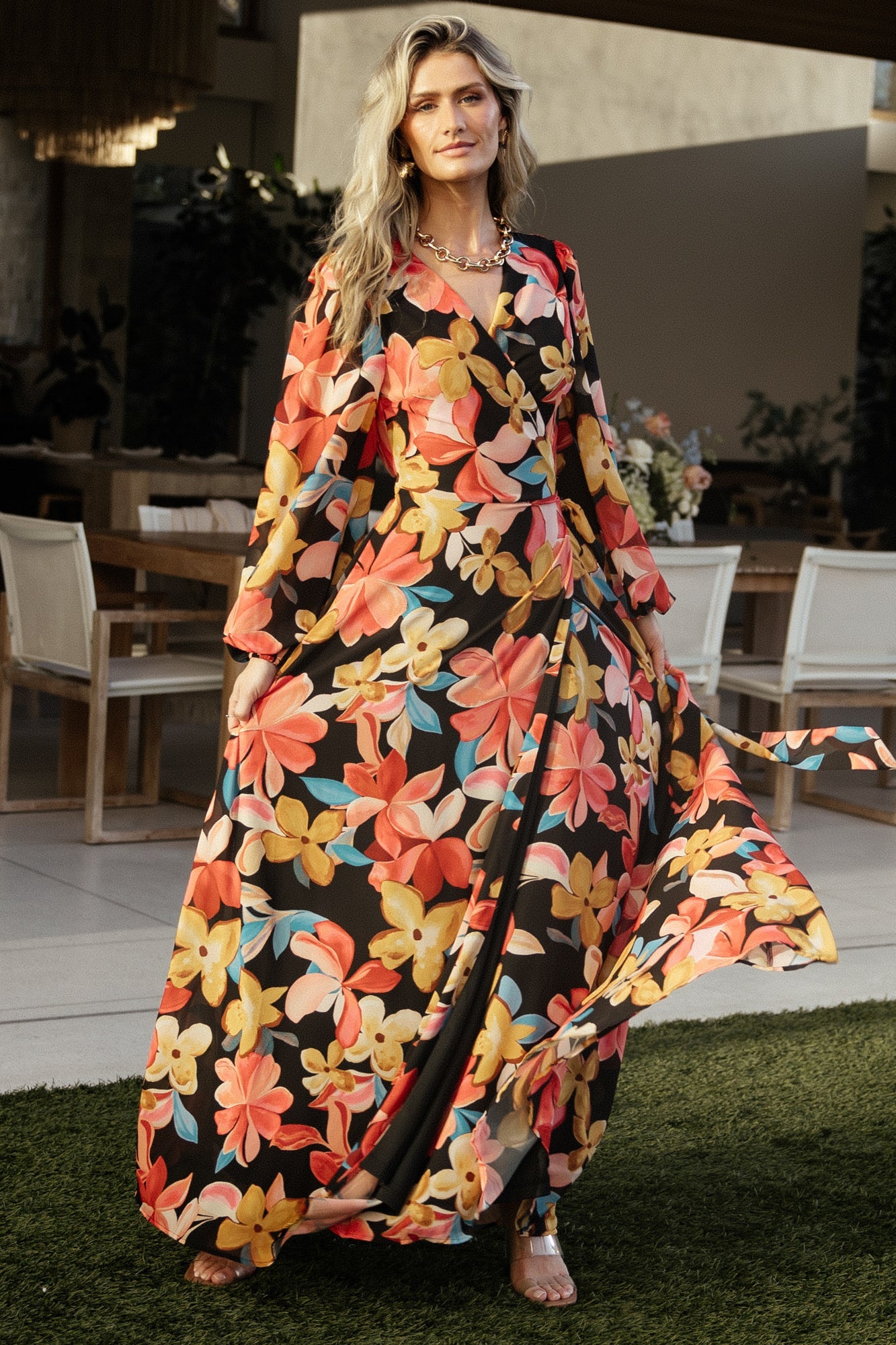 Baltic Born Katinka Tropical Floral Wrap Maxi Dress