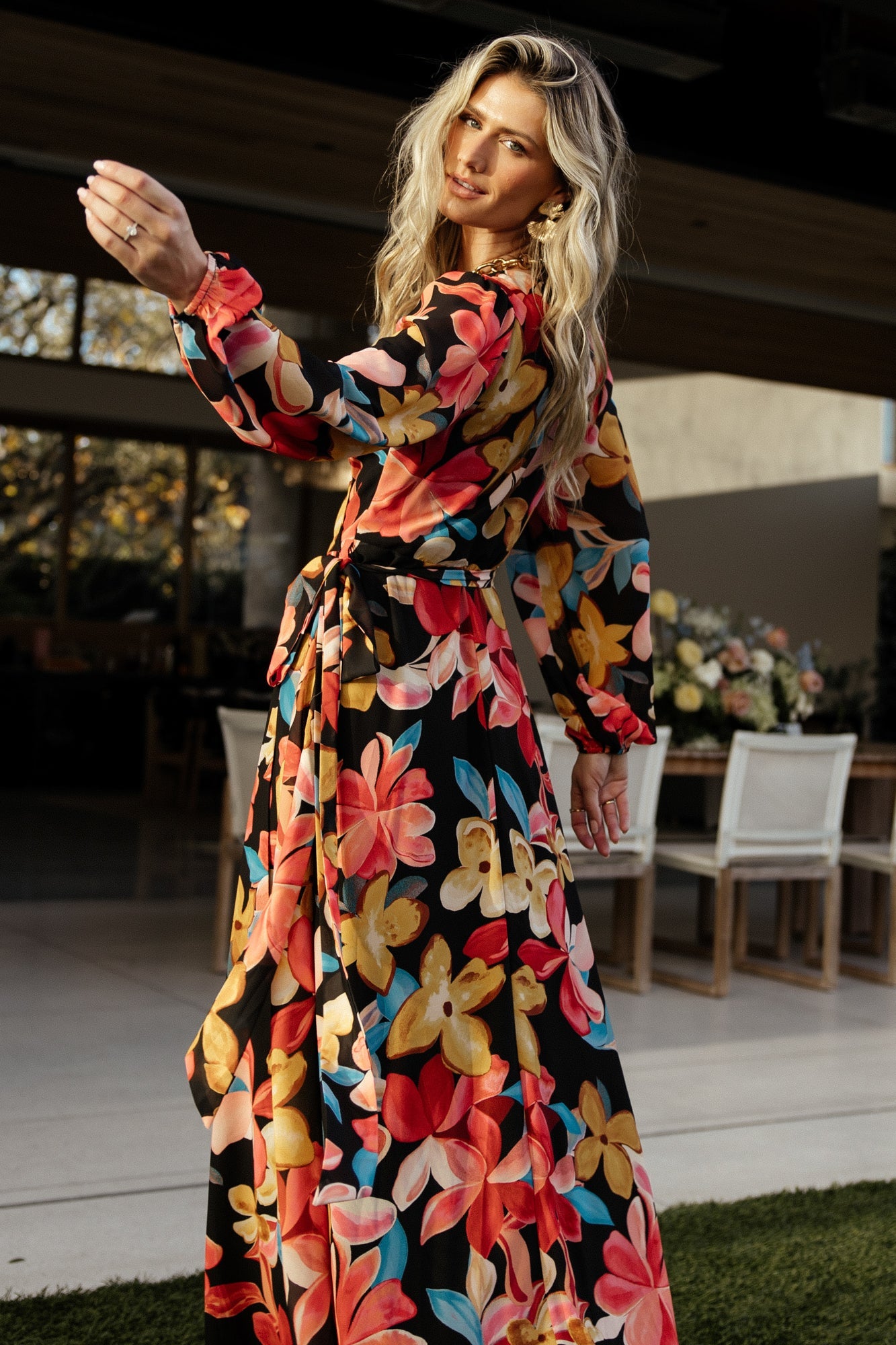 Baltic Born Katinka Tropical Floral Wrap Maxi Dress