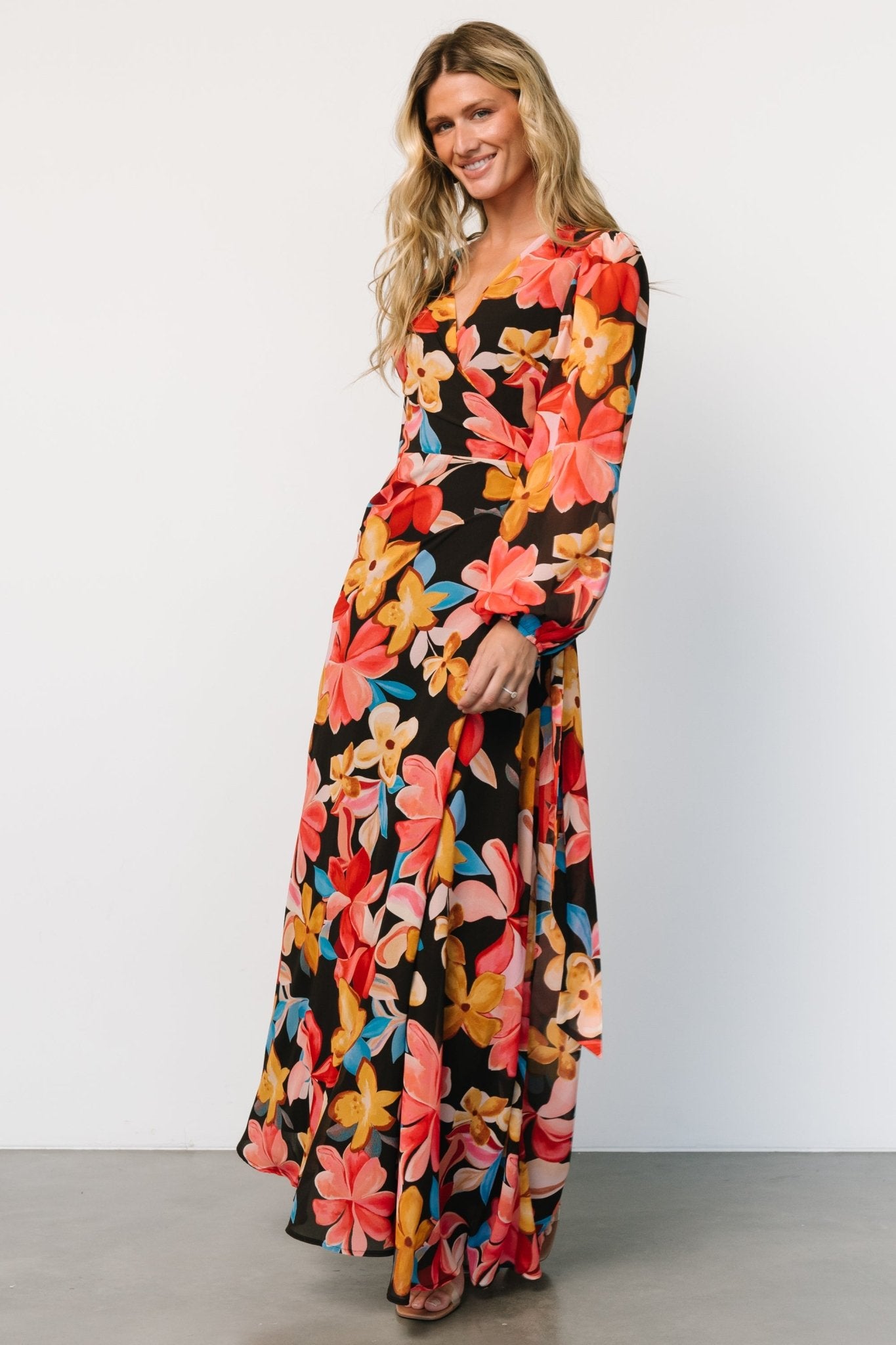 Baltic Born Katinka Tropical Floral Wrap Maxi Dress