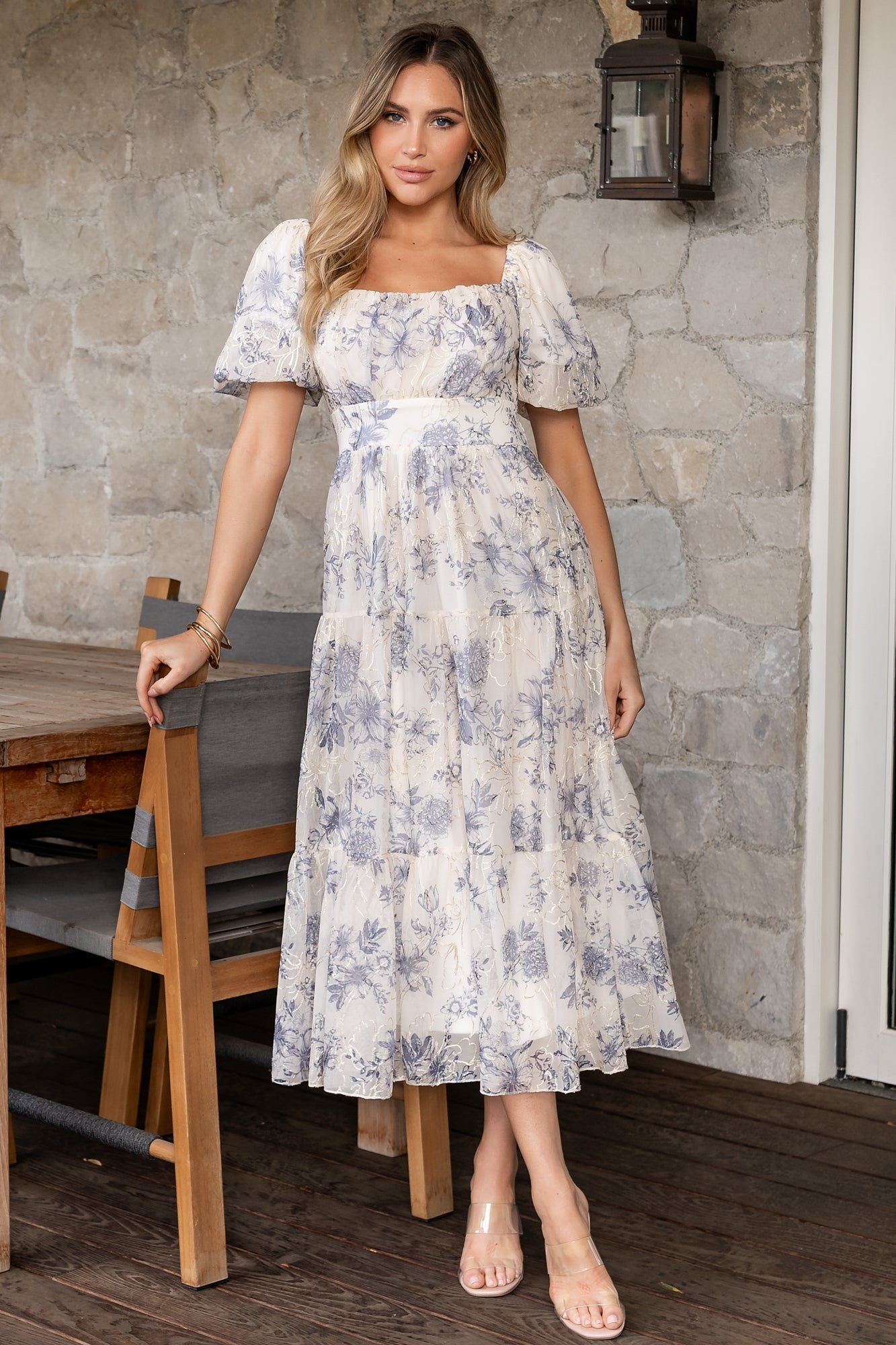 Cream Slate Floral Midi Dress with Pockets – Baltic Born
