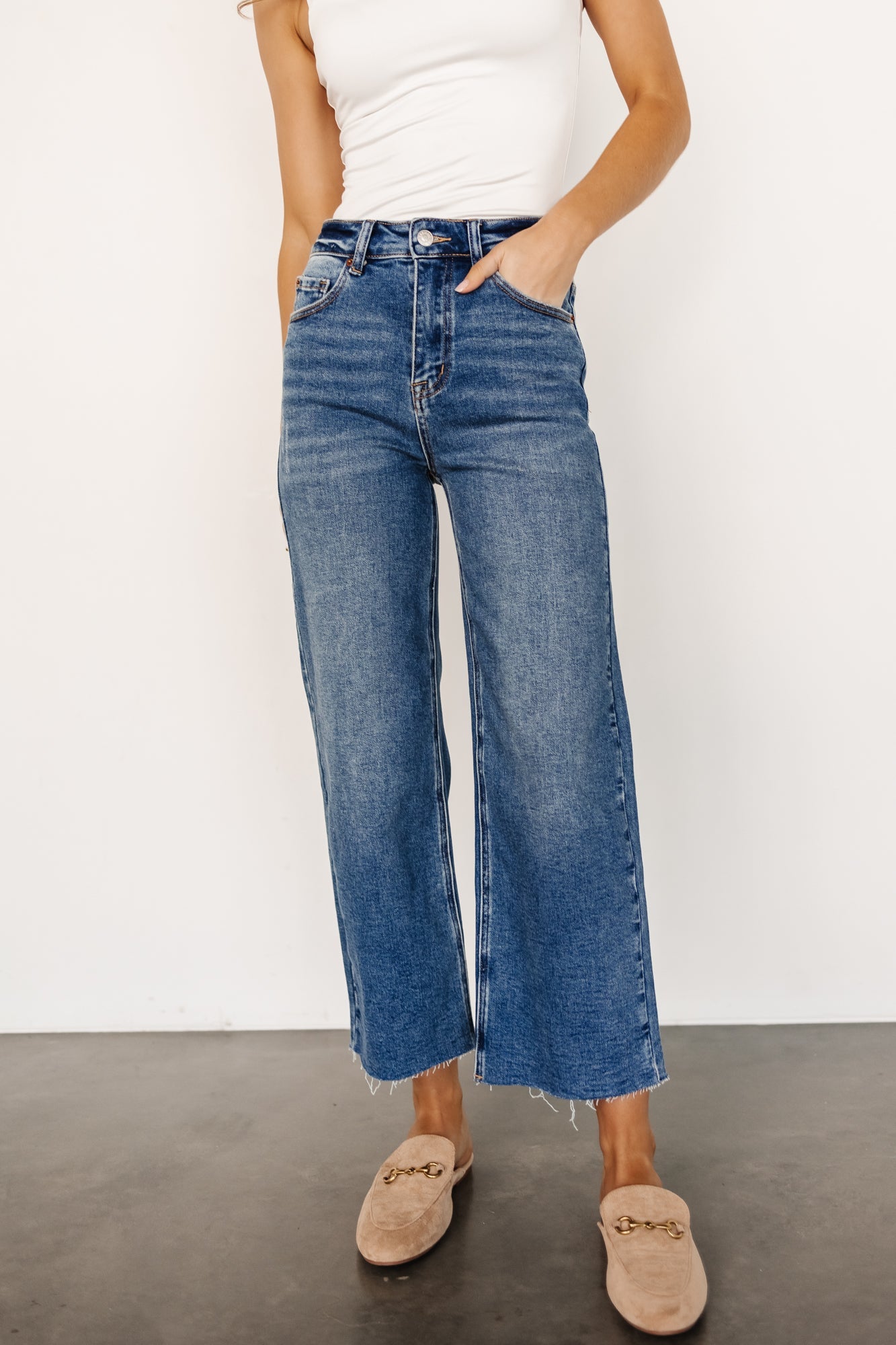Baltic Born Kirby High Rise Wide Leg Jeans - Medium Wash