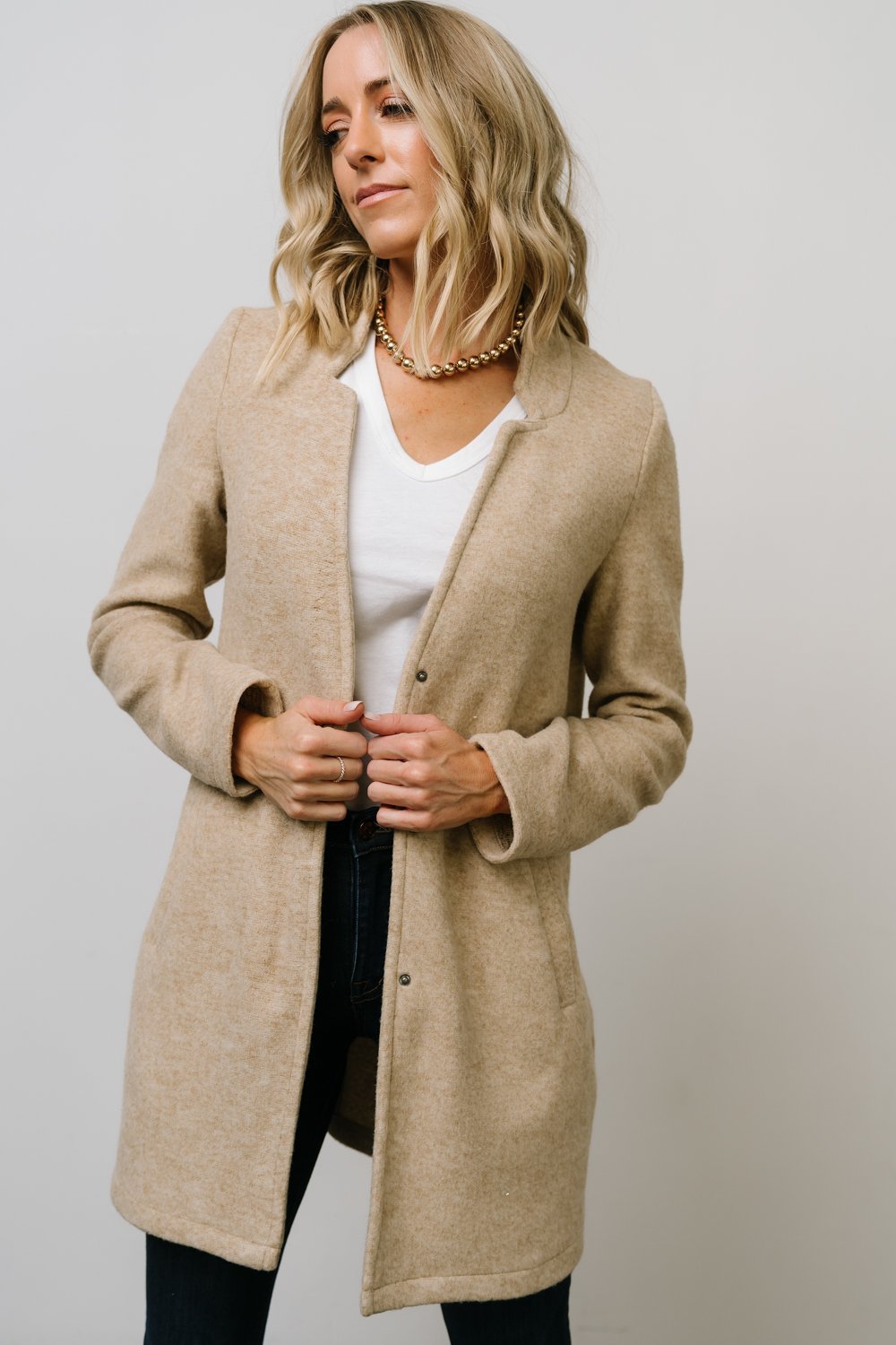 Baltic Born Oatmeal Notch Collar Jacket with Pockets