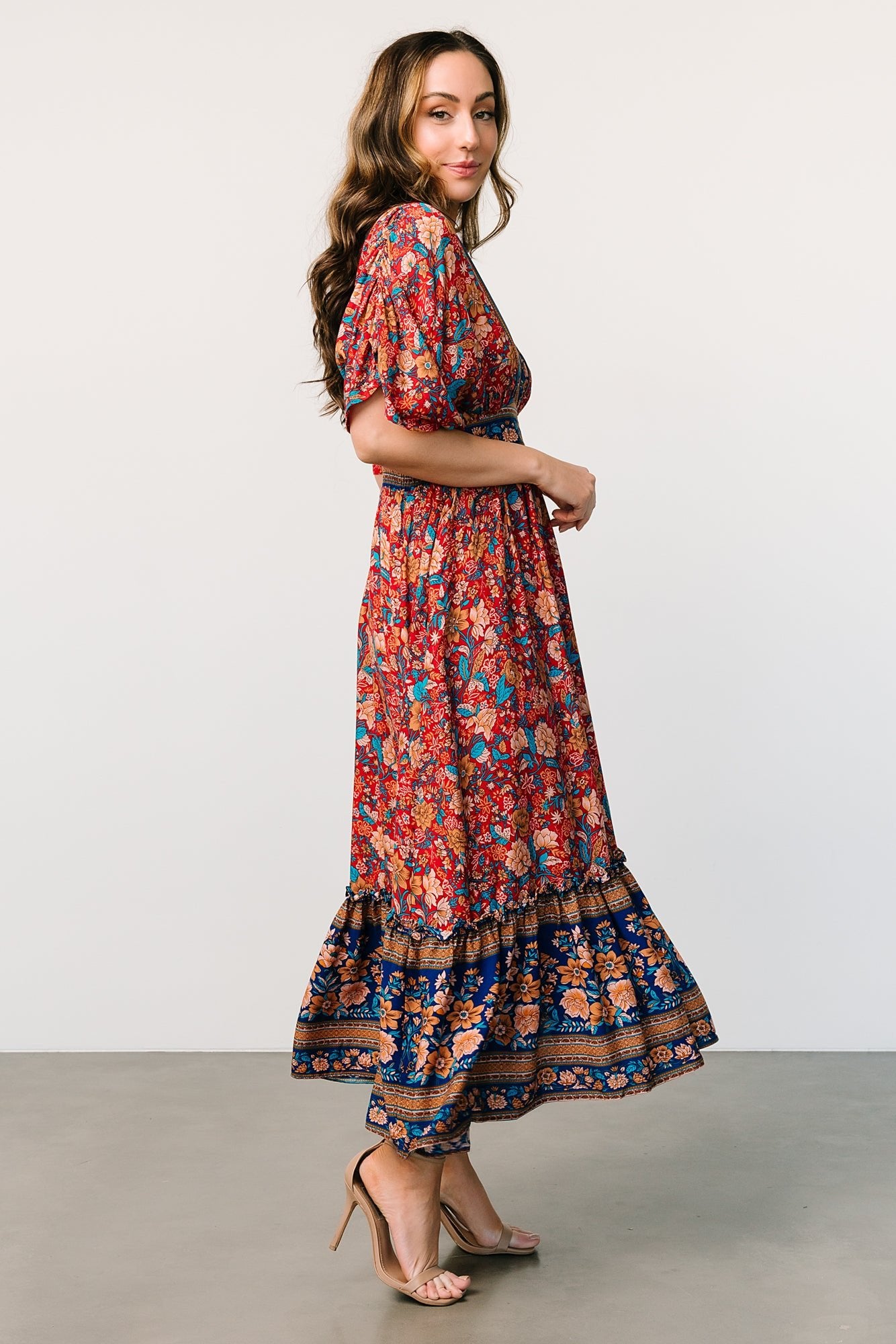 Baltic Born Leeanne Boho Floral Midi Dress with Pockets