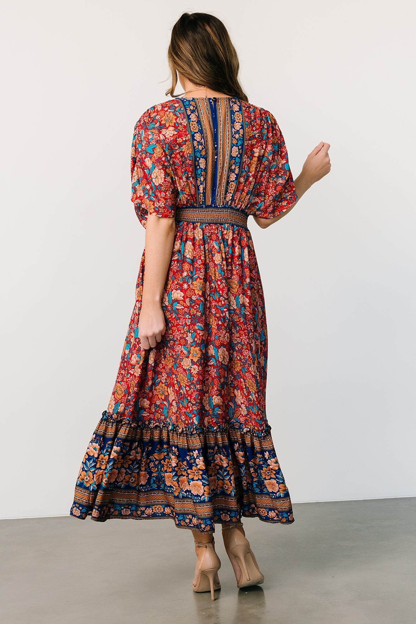 Baltic Born Leeanne Boho Floral Midi Dress with Pockets