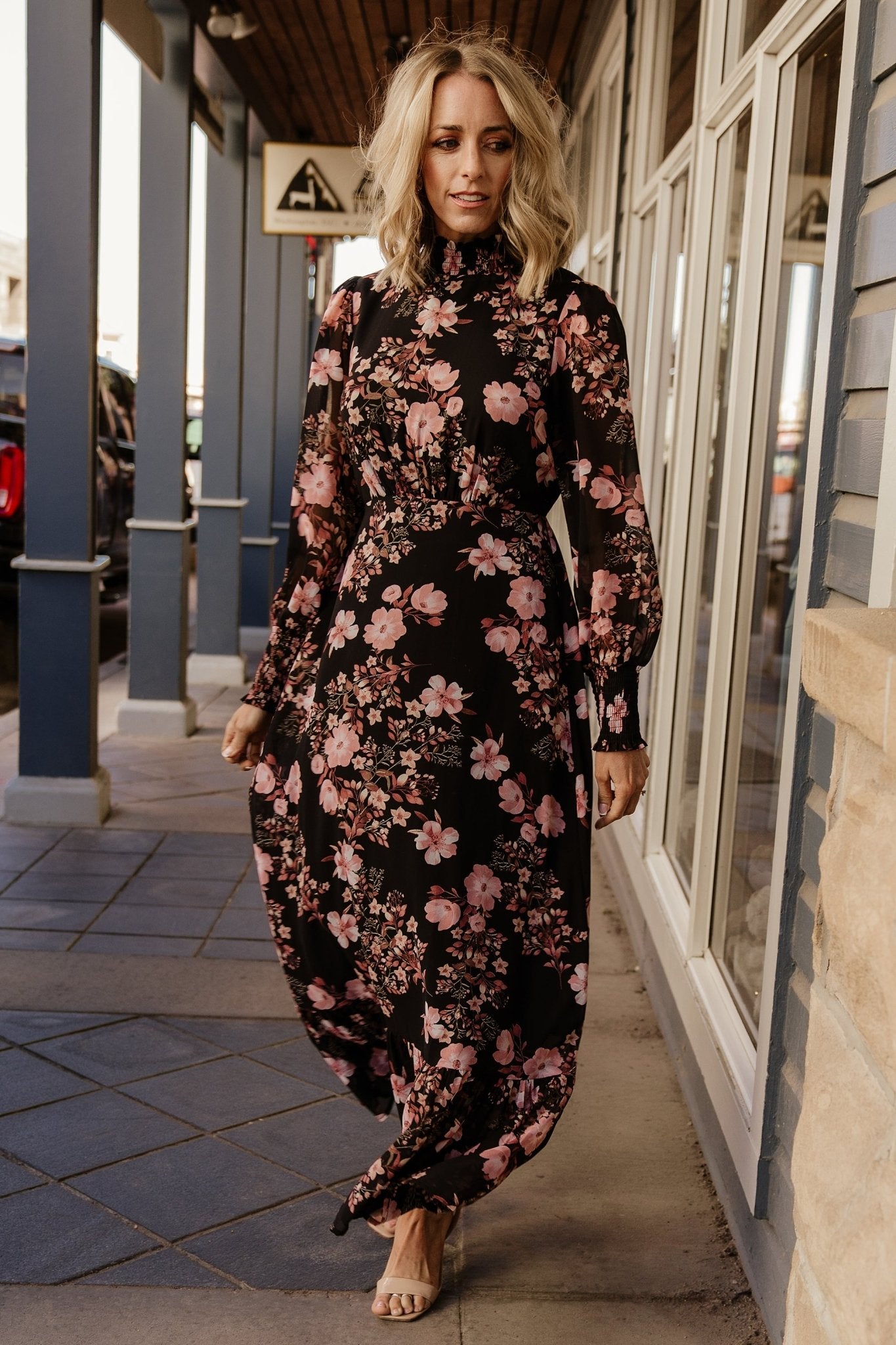 Luciana Floral Maxi Dress with Long Sleeves for Weddings