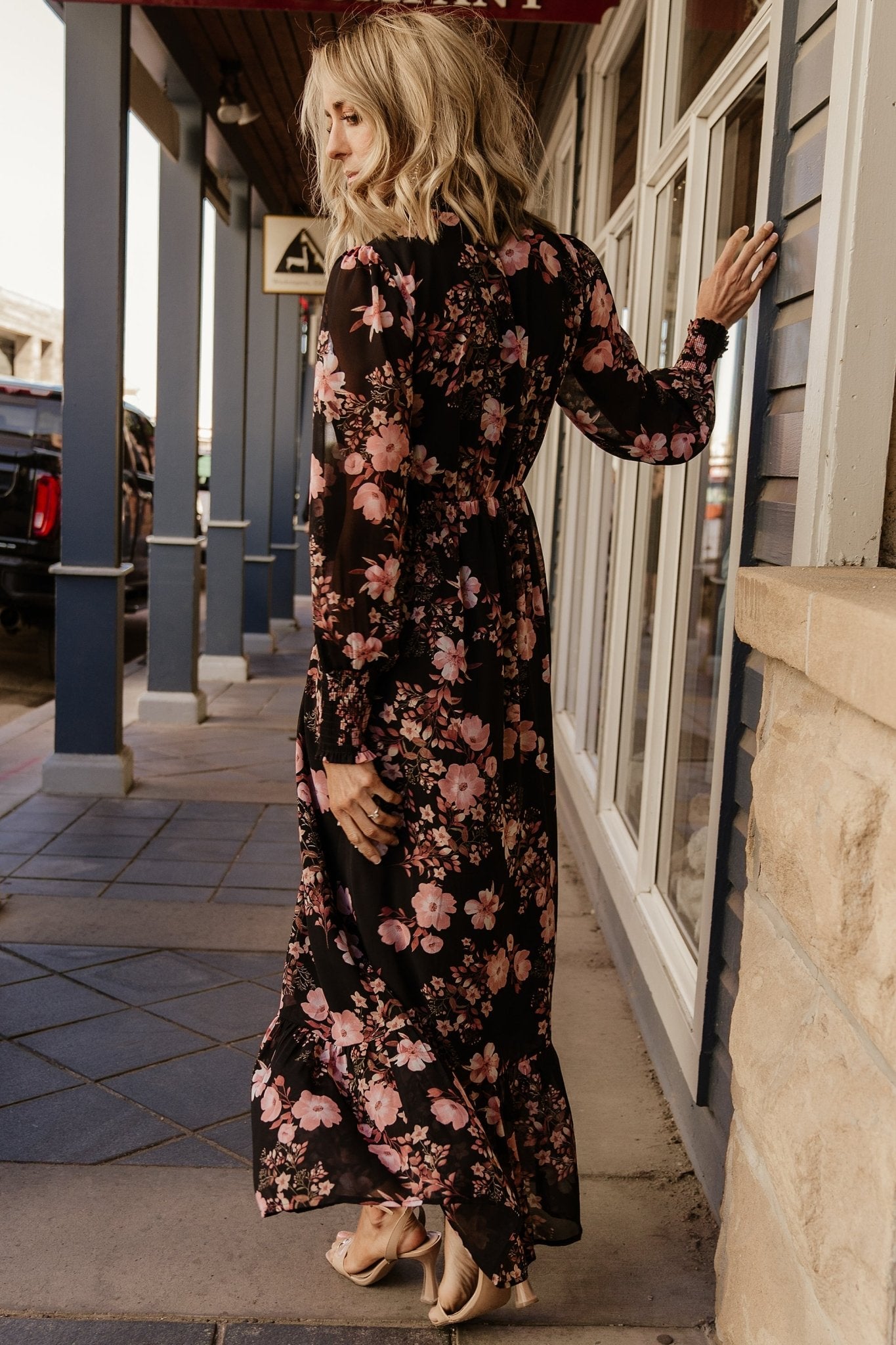 Luciana Floral Maxi Dress with Long Sleeves for Weddings