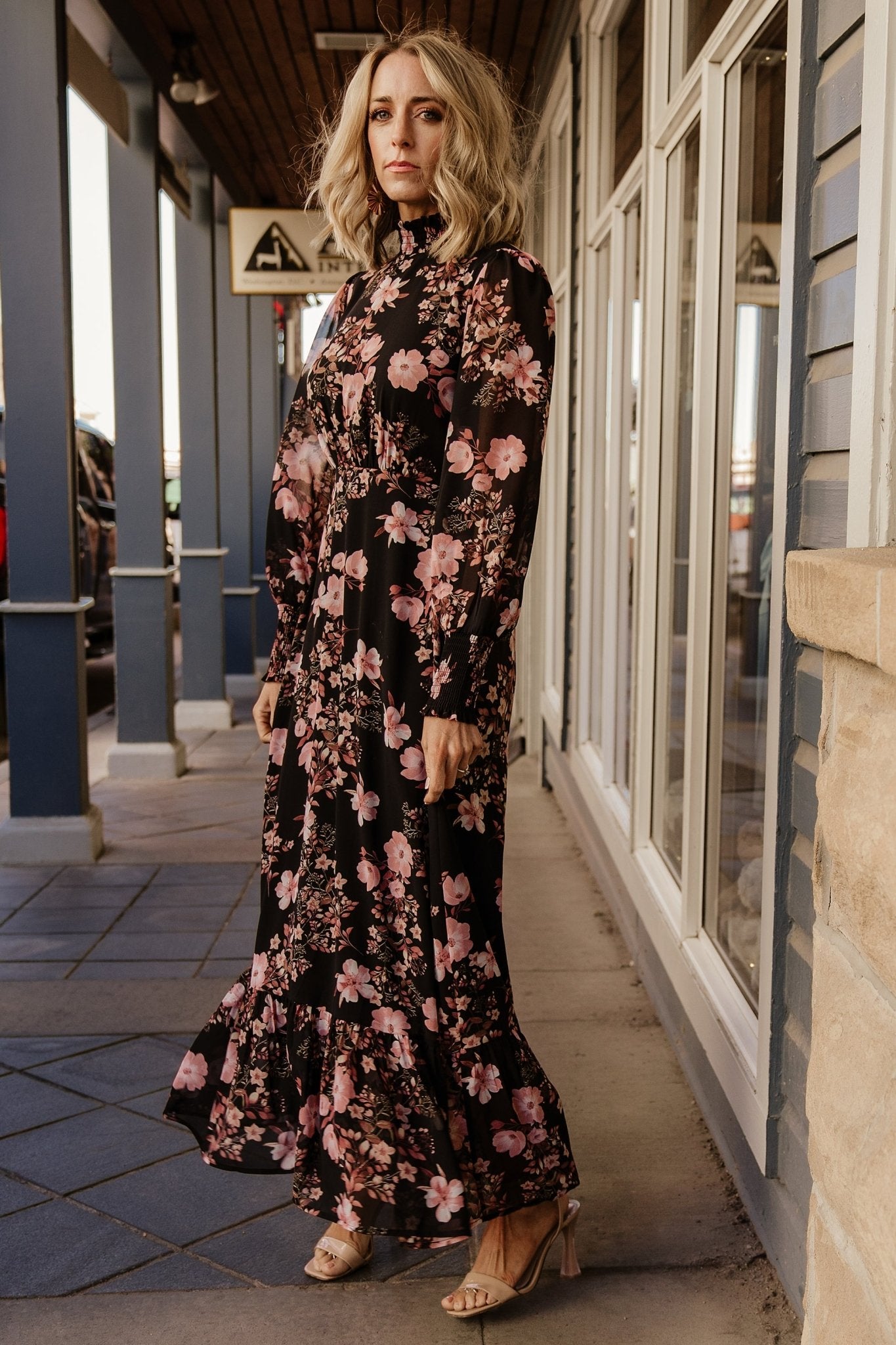 Luciana Floral Maxi Dress with Long Sleeves for Weddings