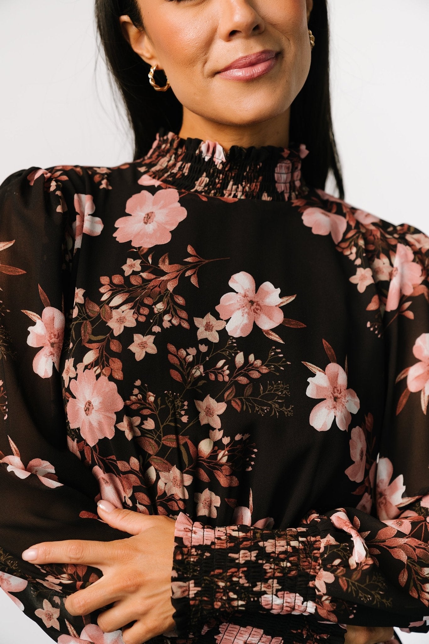 Luciana Floral Maxi Dress with Long Sleeves for Weddings