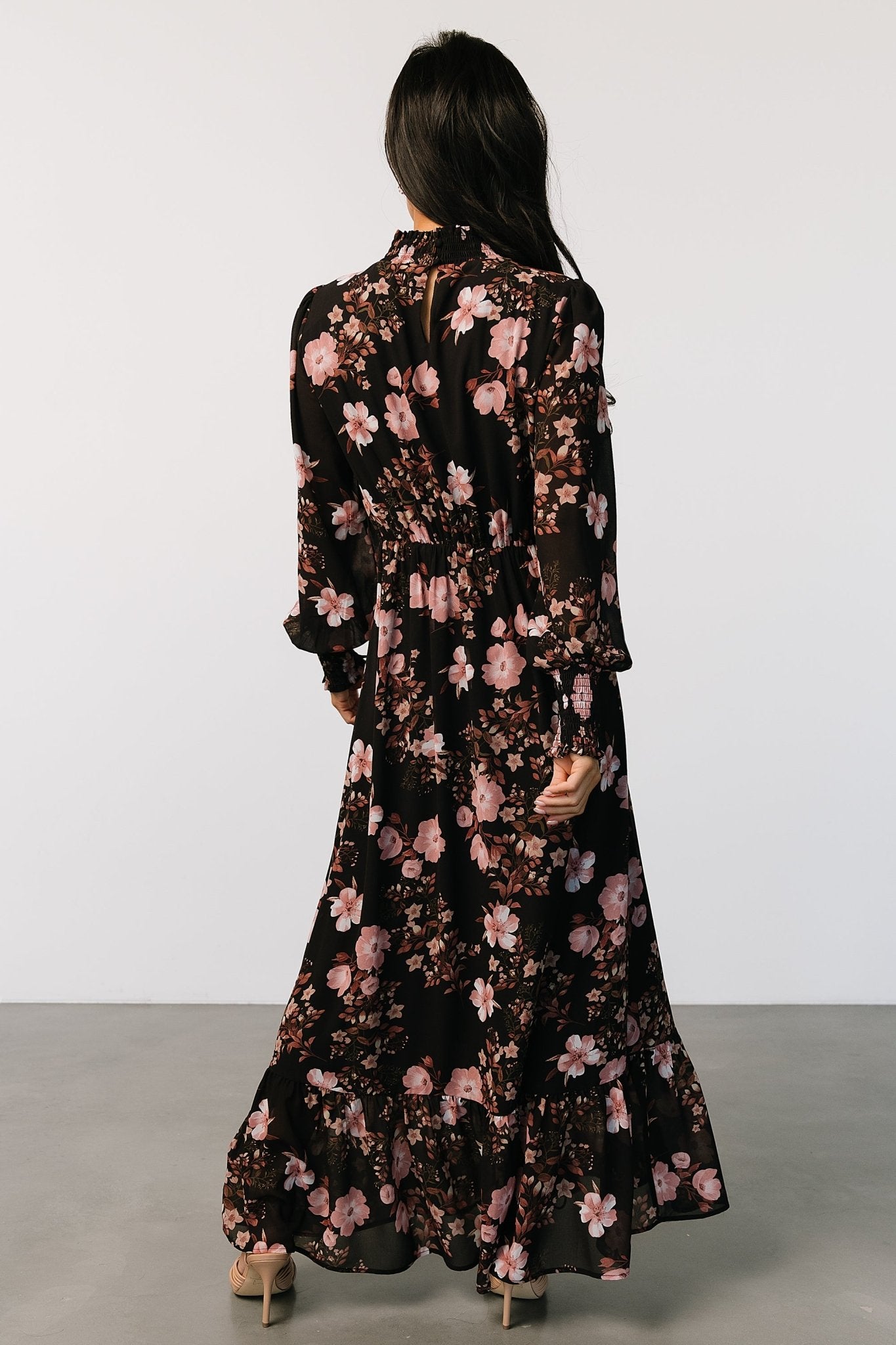 Luciana Floral Maxi Dress with Long Sleeves for Weddings